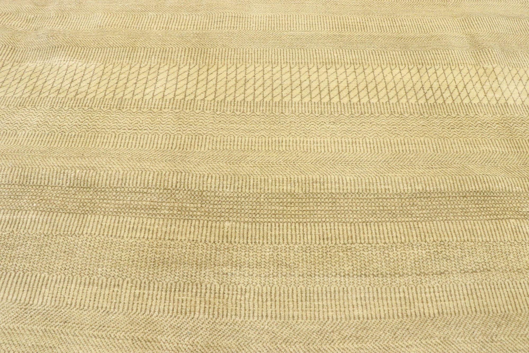 Contemporary Organic Modern Indian Rug 12'00 x 15'00, Tranquil Japandi Meets Subtle Shibui For Sale