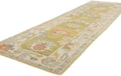 New Modern Turkish Oushak Carpet Runner with Contemporary Style