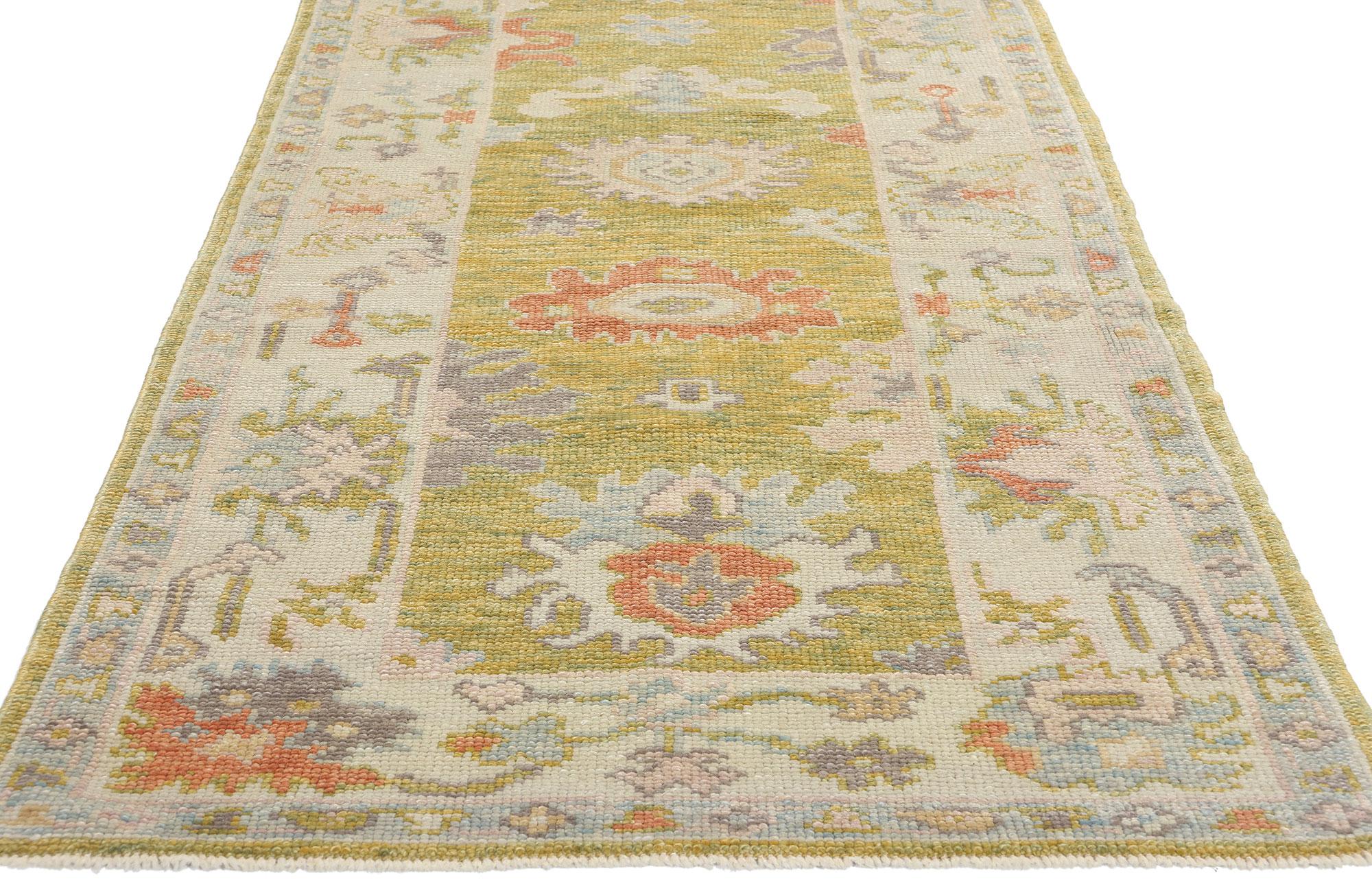 Neuer moderner türkischer Oushak-Teppich-Läufer, 03'00 x 18'09 (Handgeknüpft) im Angebot