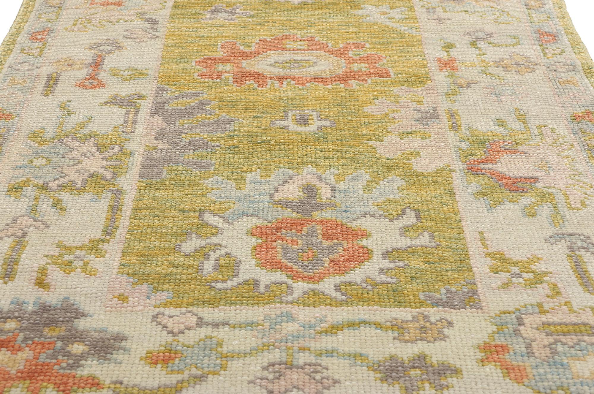 Neuer moderner türkischer Oushak-Teppich-Läufer, 03'00 x 18'09 im Zustand „Neu“ im Angebot in Dallas, TX