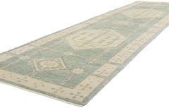 New Modern Turkish Oushak Carpet Runner with Traditional Style