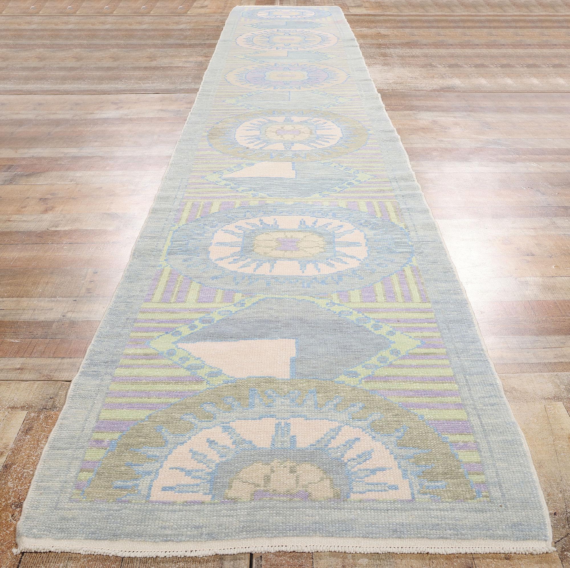 Turc Tapis turc moderne Oushak avec style traditionnel en vente