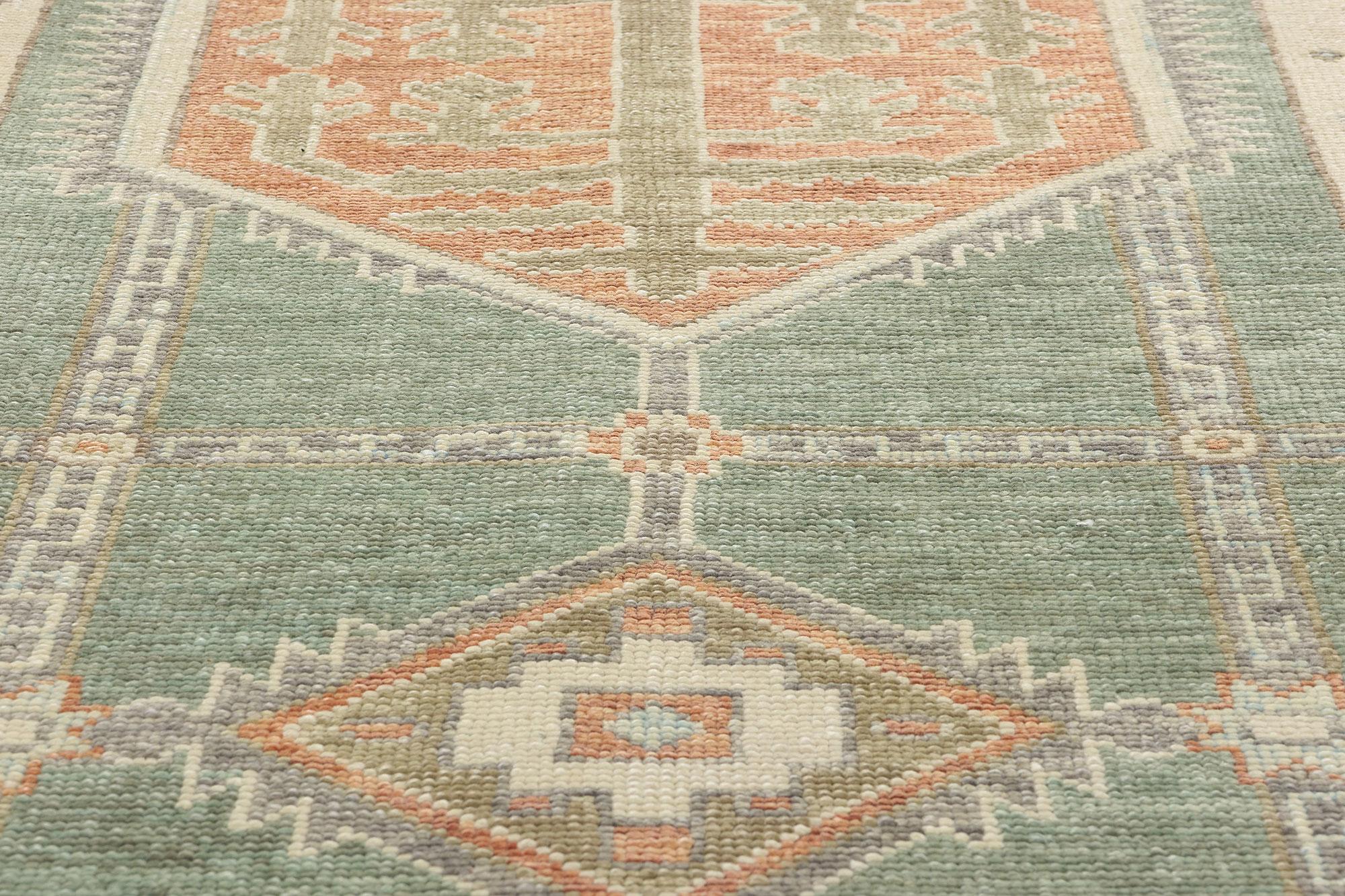 Contemporary New Modern Turkish Oushak Carpet Runner with Traditional Style For Sale