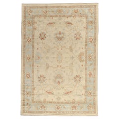 New Modern Turkish Oushak Carpet with Traditional Style and Soft Earth-Tones