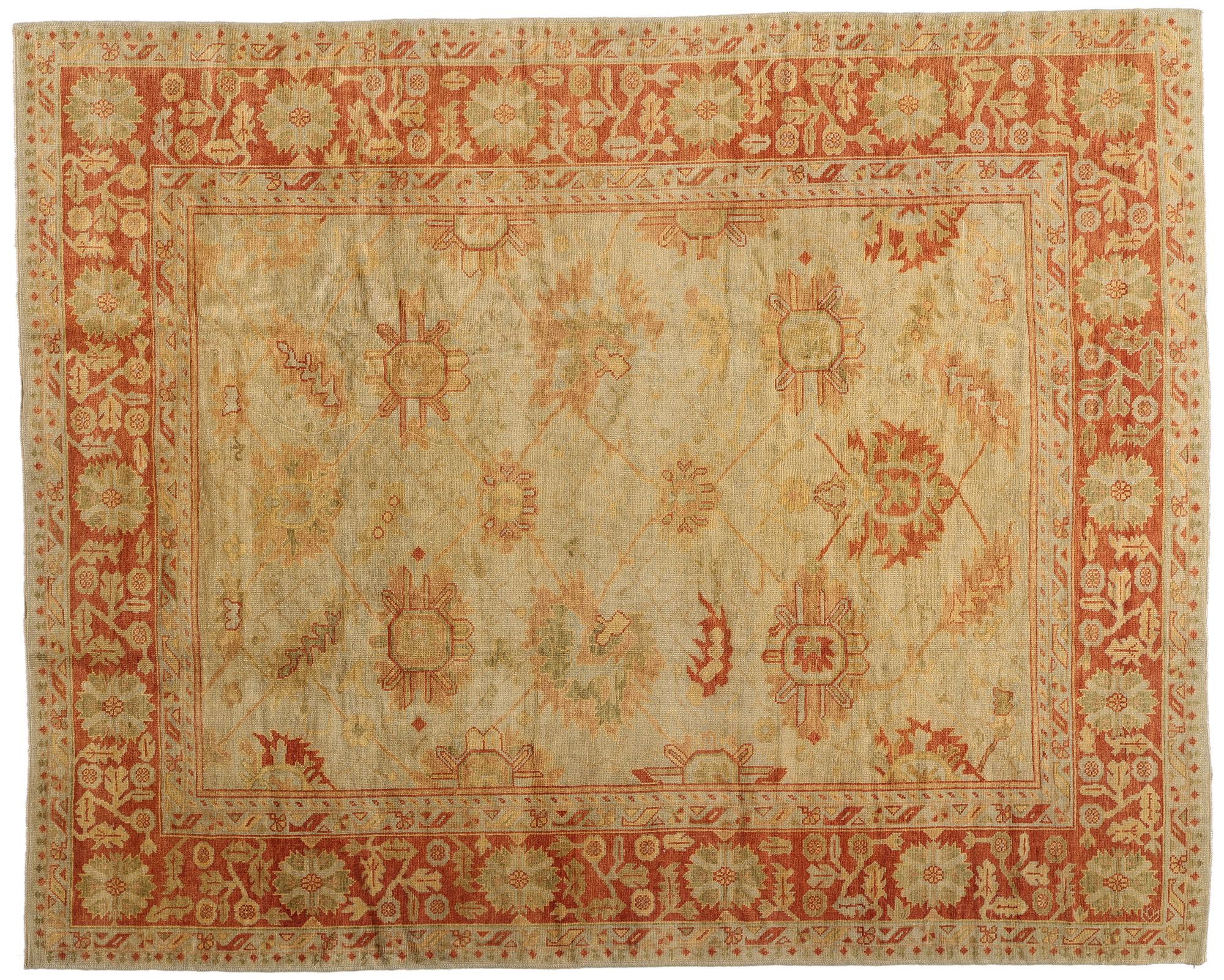 New Modern Turkish Oushak Carpet with Traditional Style For Sale 3