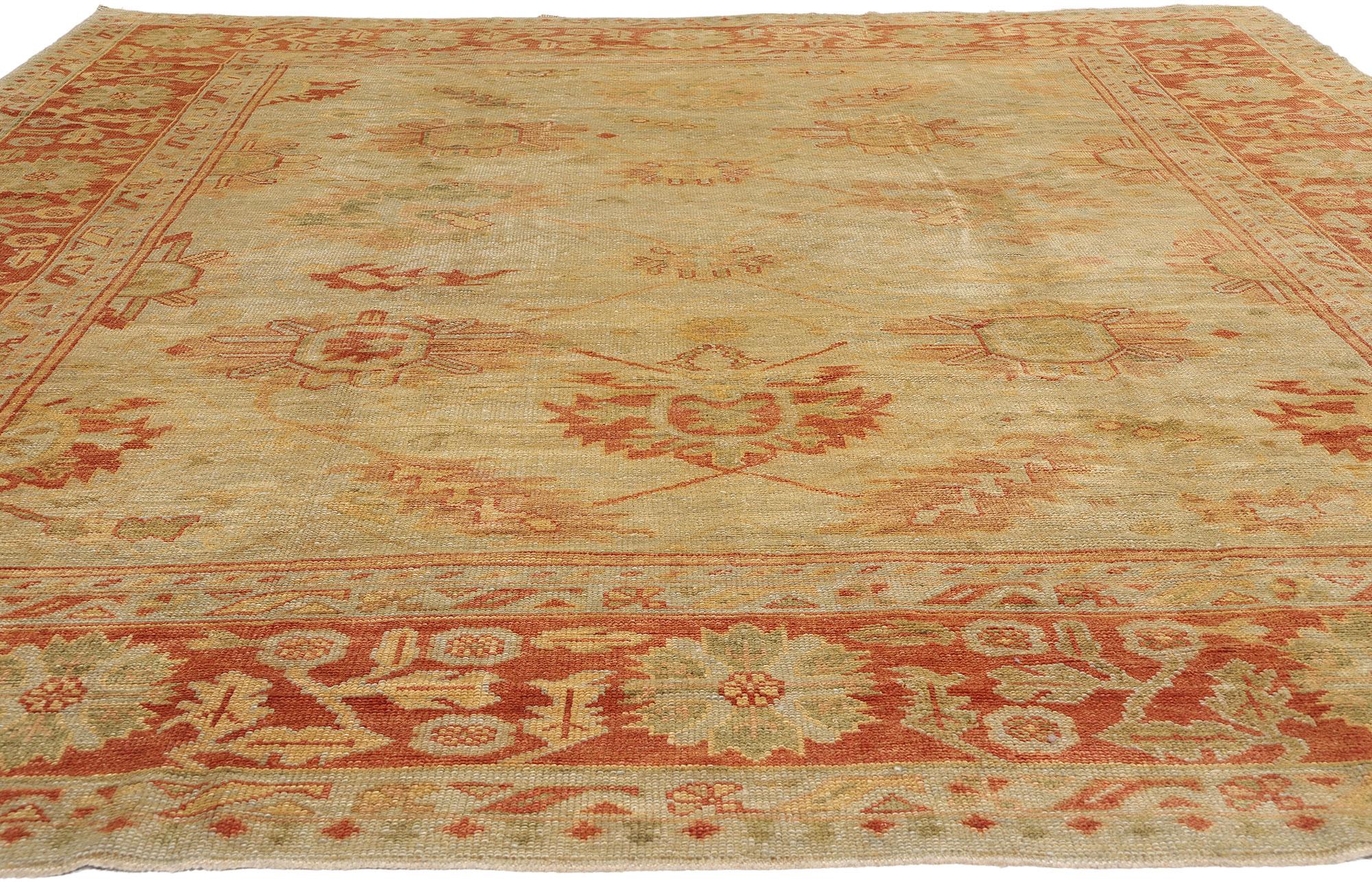 Aesthetic Movement New Modern Turkish Oushak Carpet with Traditional Style For Sale
