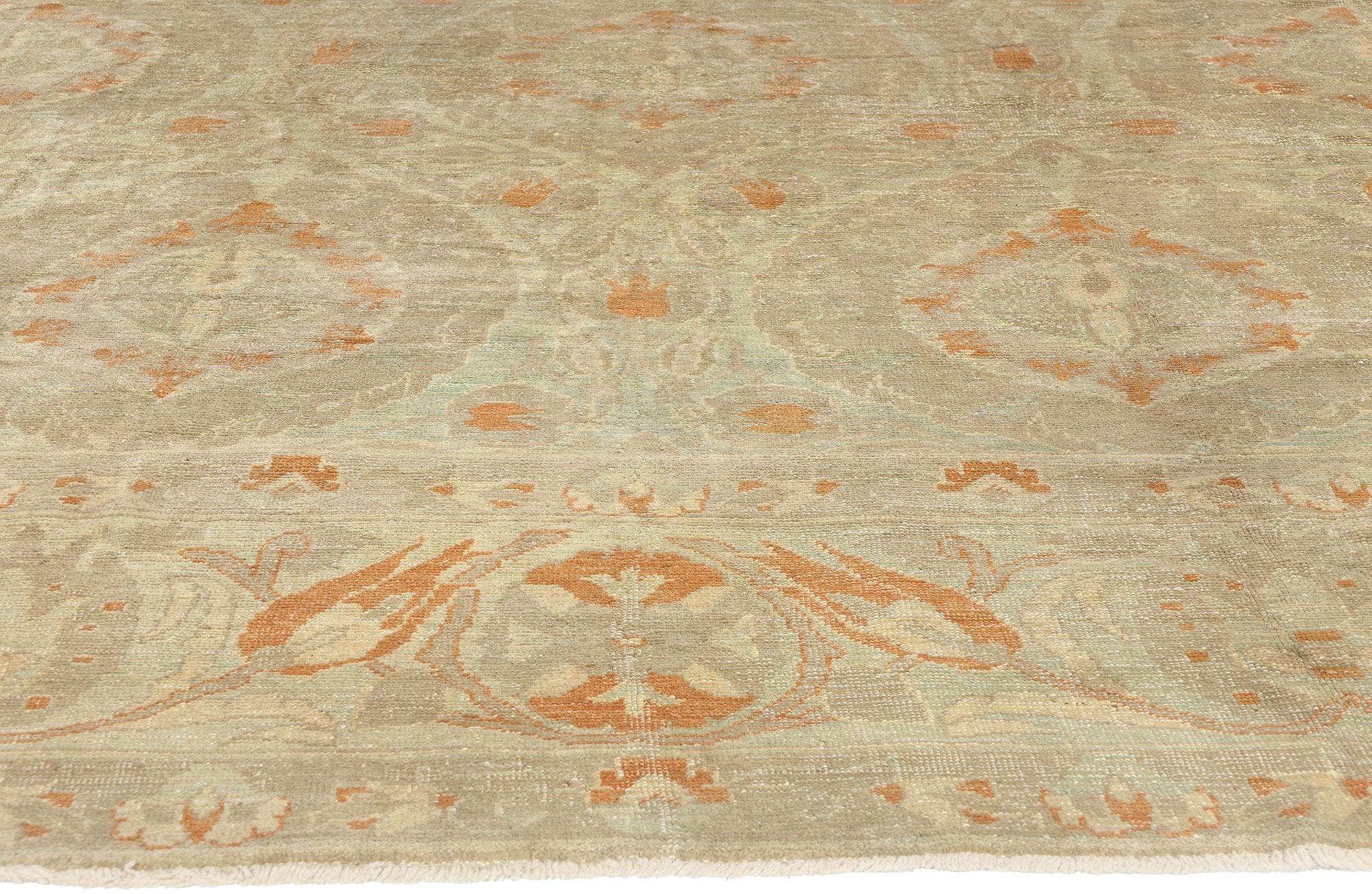 Aesthetic Movement New Modern Turkish Oushak Carpet with Traditional Style For Sale