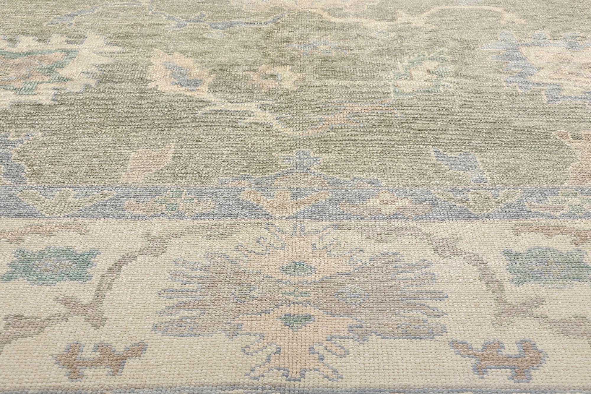 Contemporary New Modern Turkish Oushak Carpet with Traditional Style For Sale