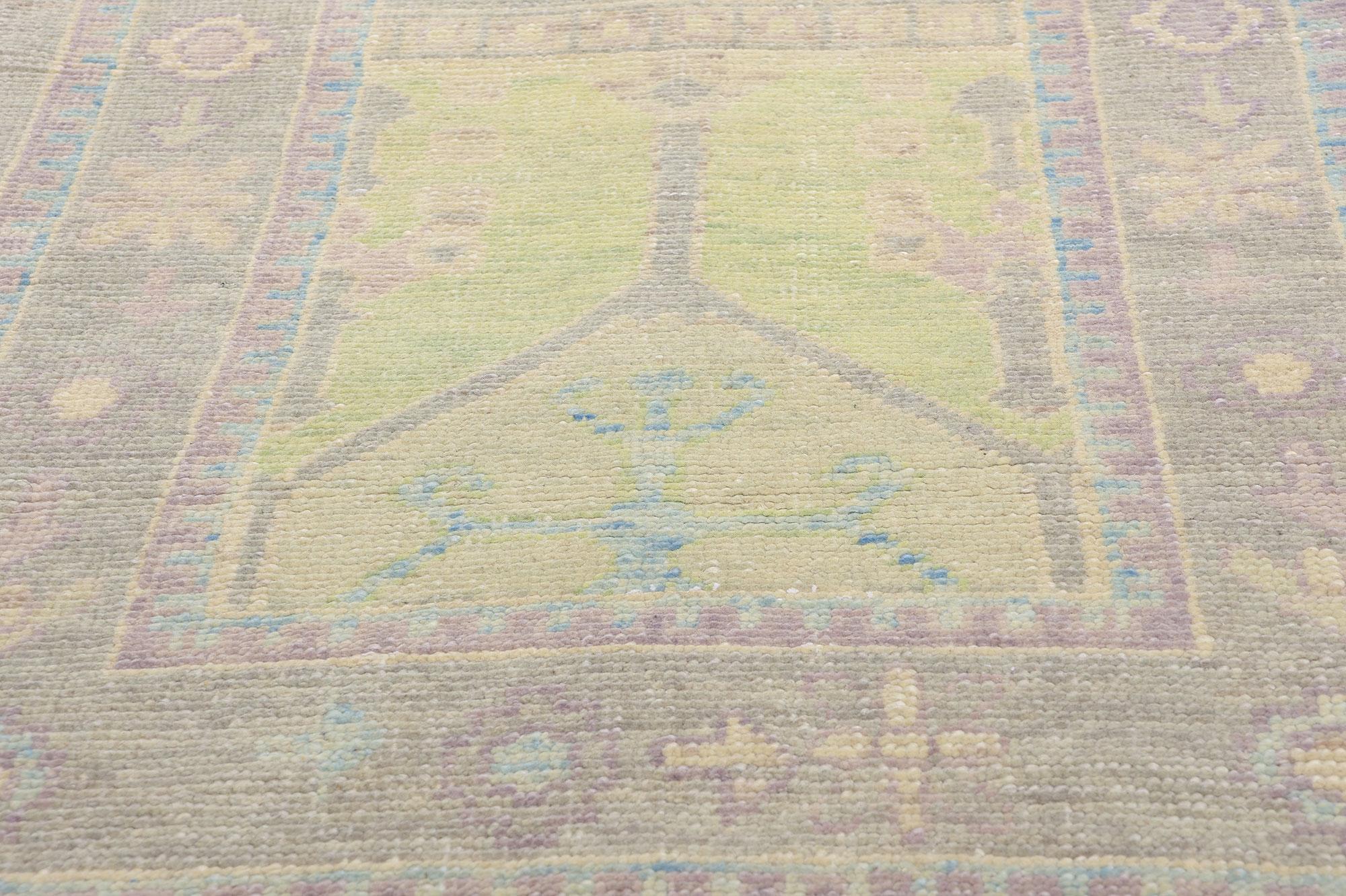 Neuer moderner türkischer Oushak-Teppich im traditionellen Stil (Handgeknüpft) im Angebot