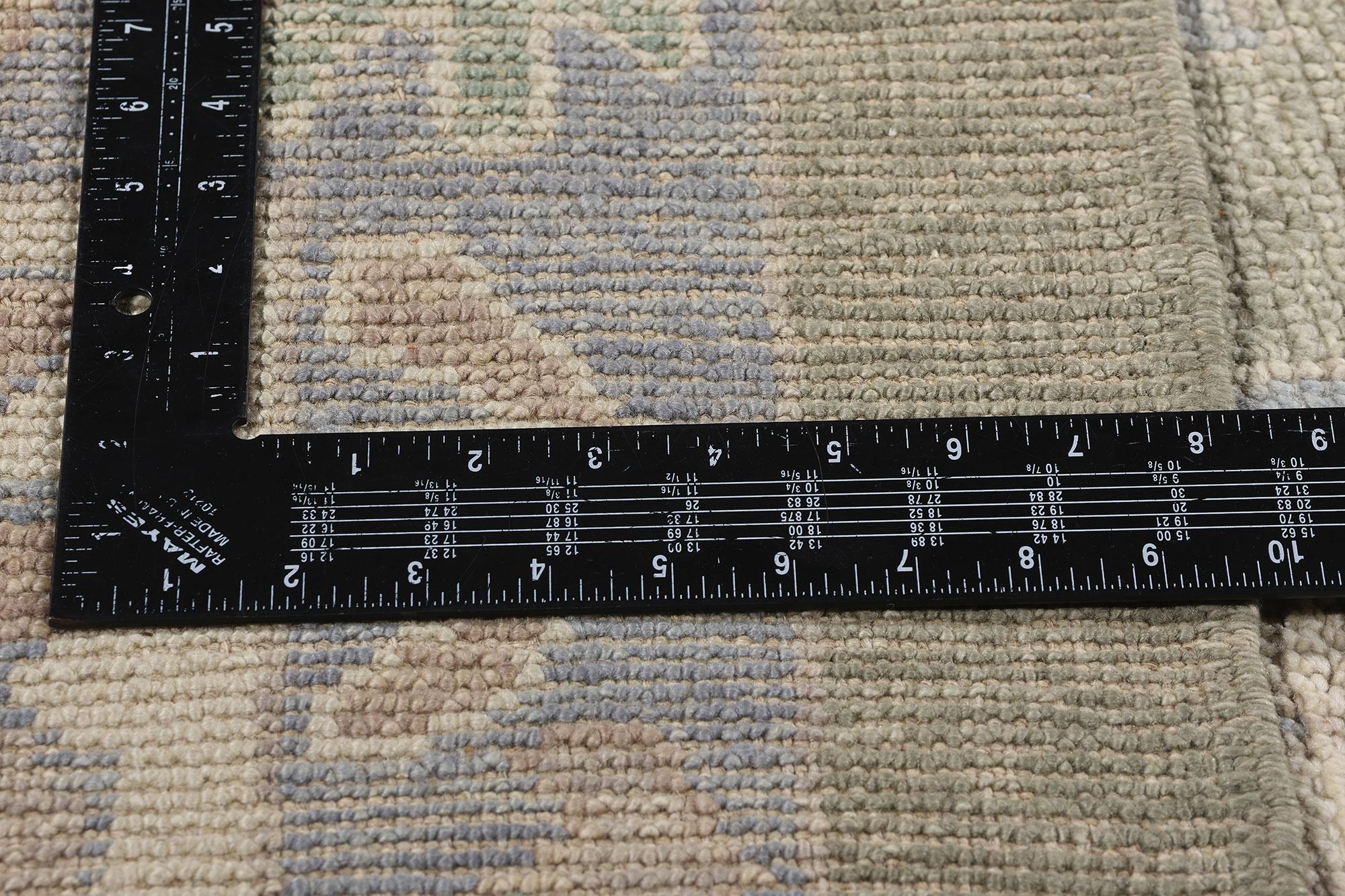 Wool New Modern Turkish Oushak Carpet with Traditional Style For Sale