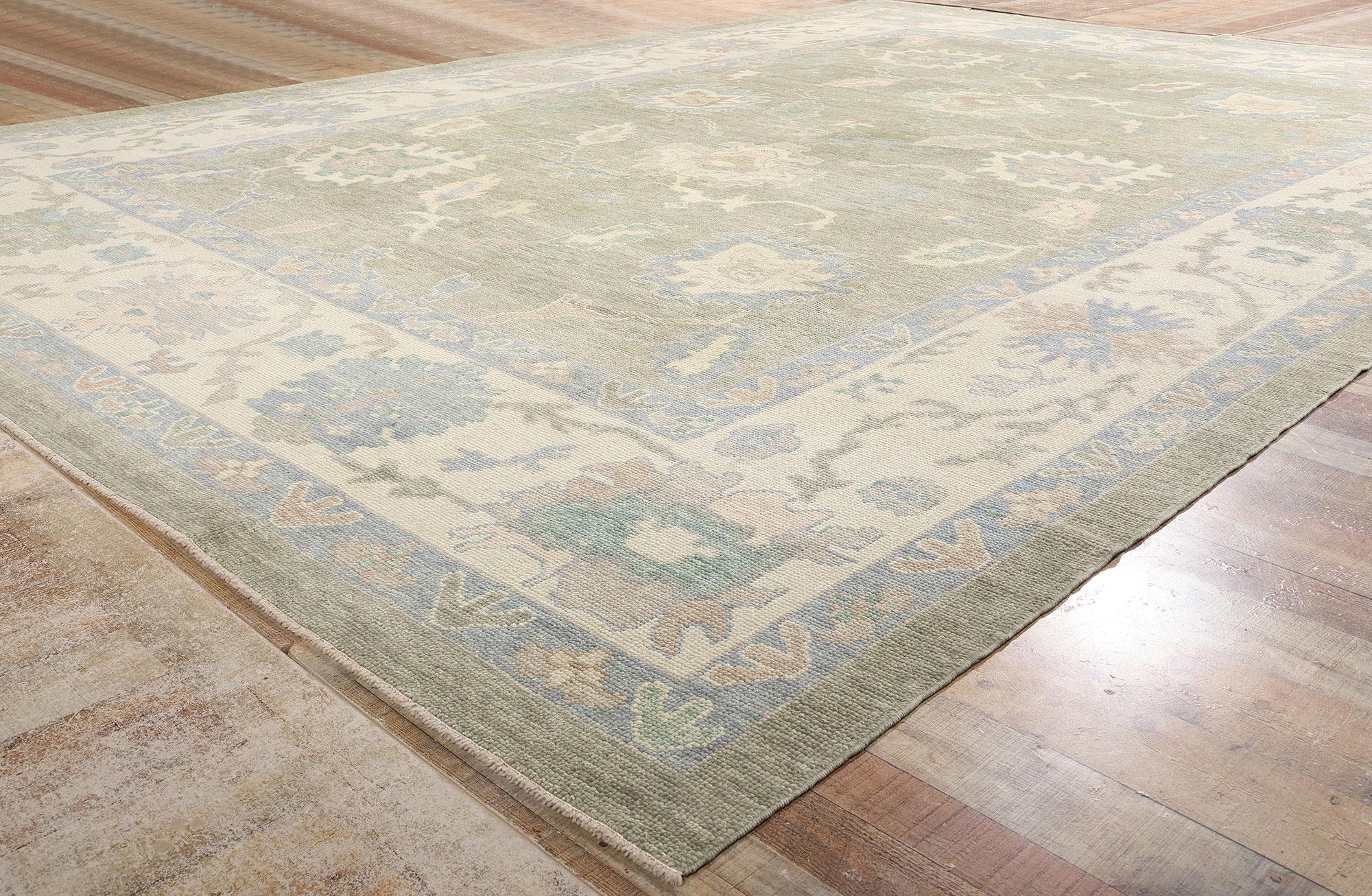 New Modern Turkish Oushak Carpet with Traditional Style For Sale 1