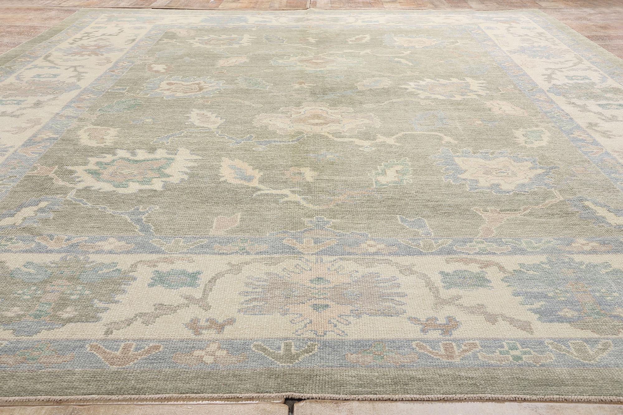 New Modern Turkish Oushak Carpet with Traditional Style For Sale 2