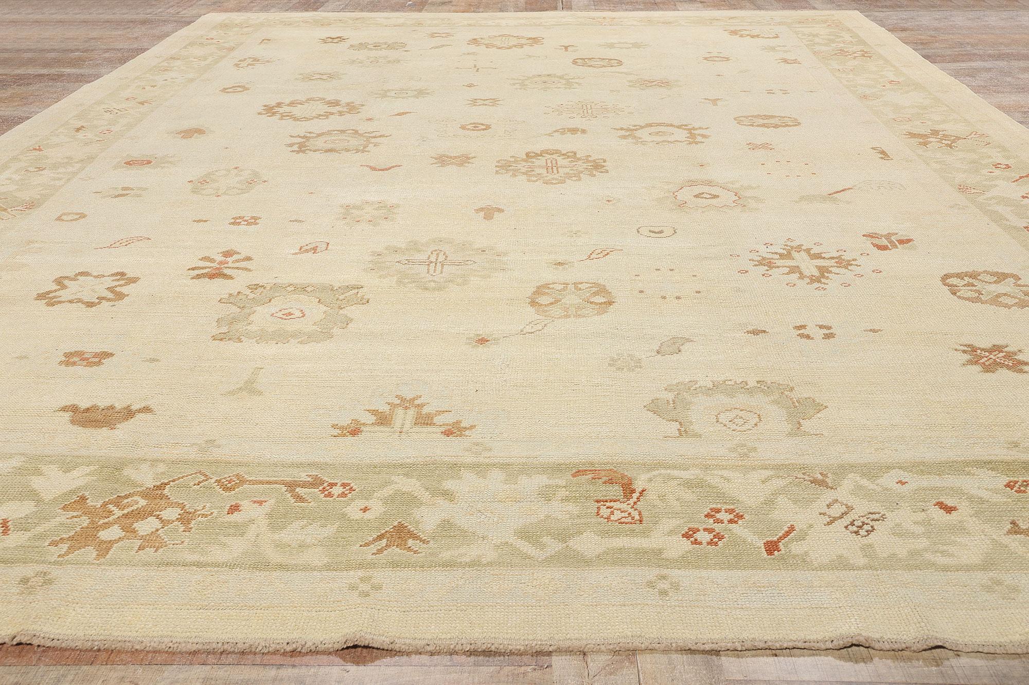 New Modern Turkish Oushak Carpet with Traditional Style For Sale 1