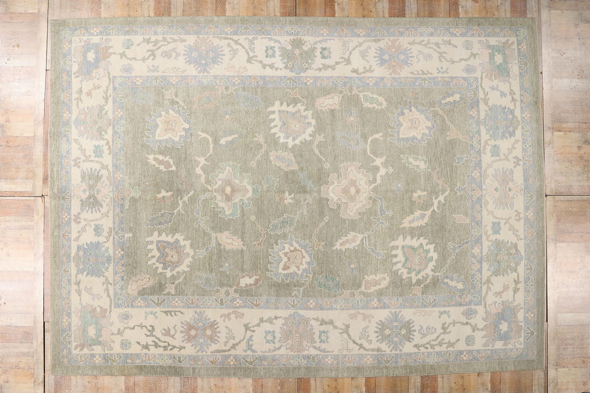 New Modern Turkish Oushak Carpet with Traditional Style For Sale 3