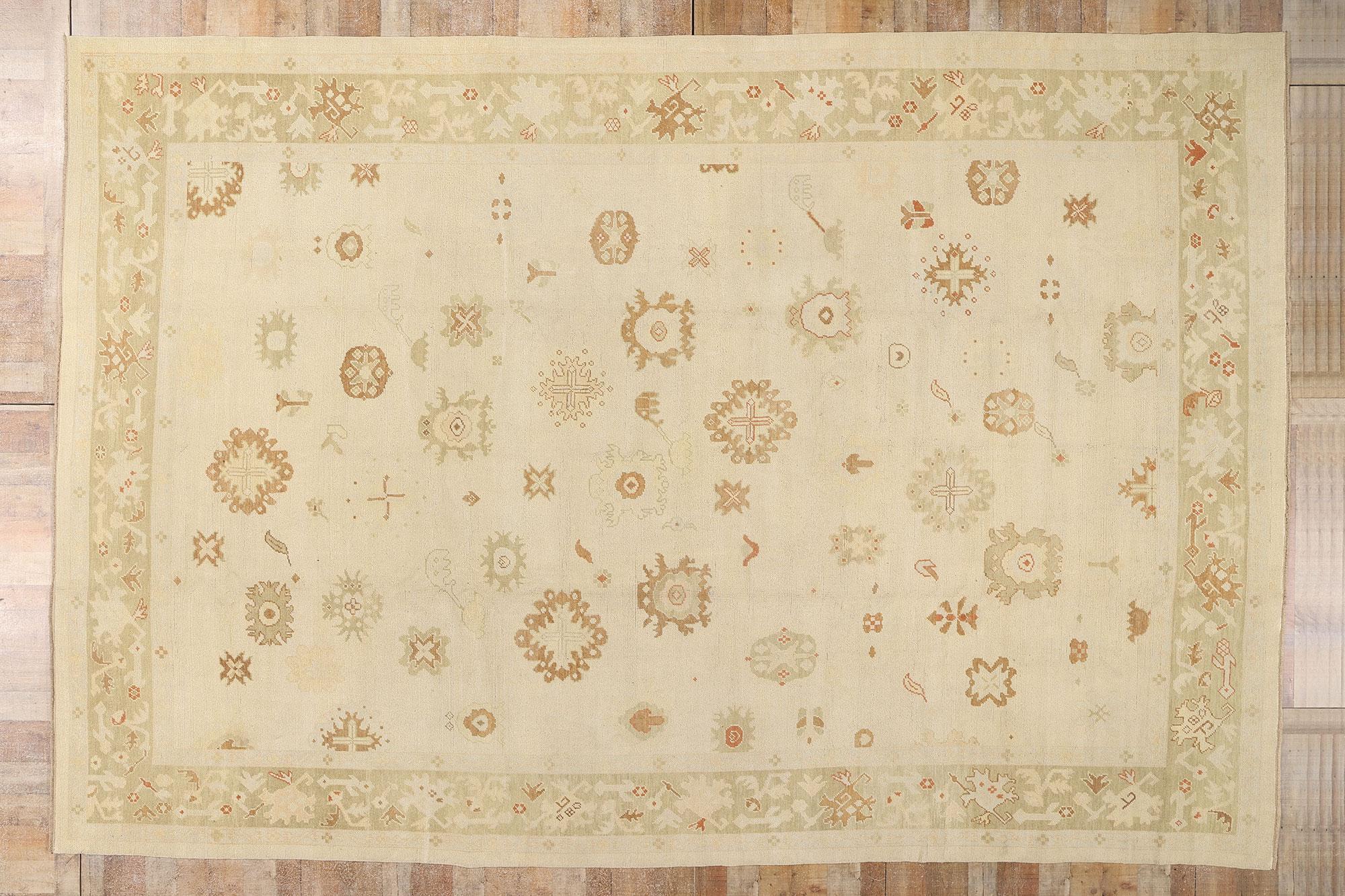 New Modern Turkish Oushak Carpet with Traditional Style For Sale 2