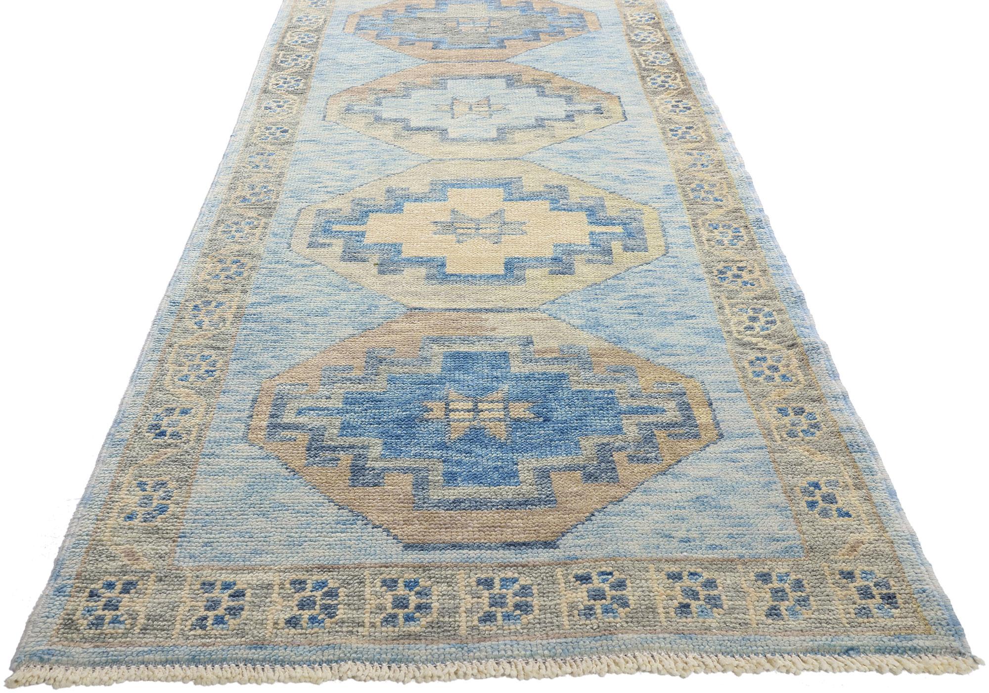 New Modern Turkish Oushak Carpet with Transitional Style In New Condition For Sale In Dallas, TX