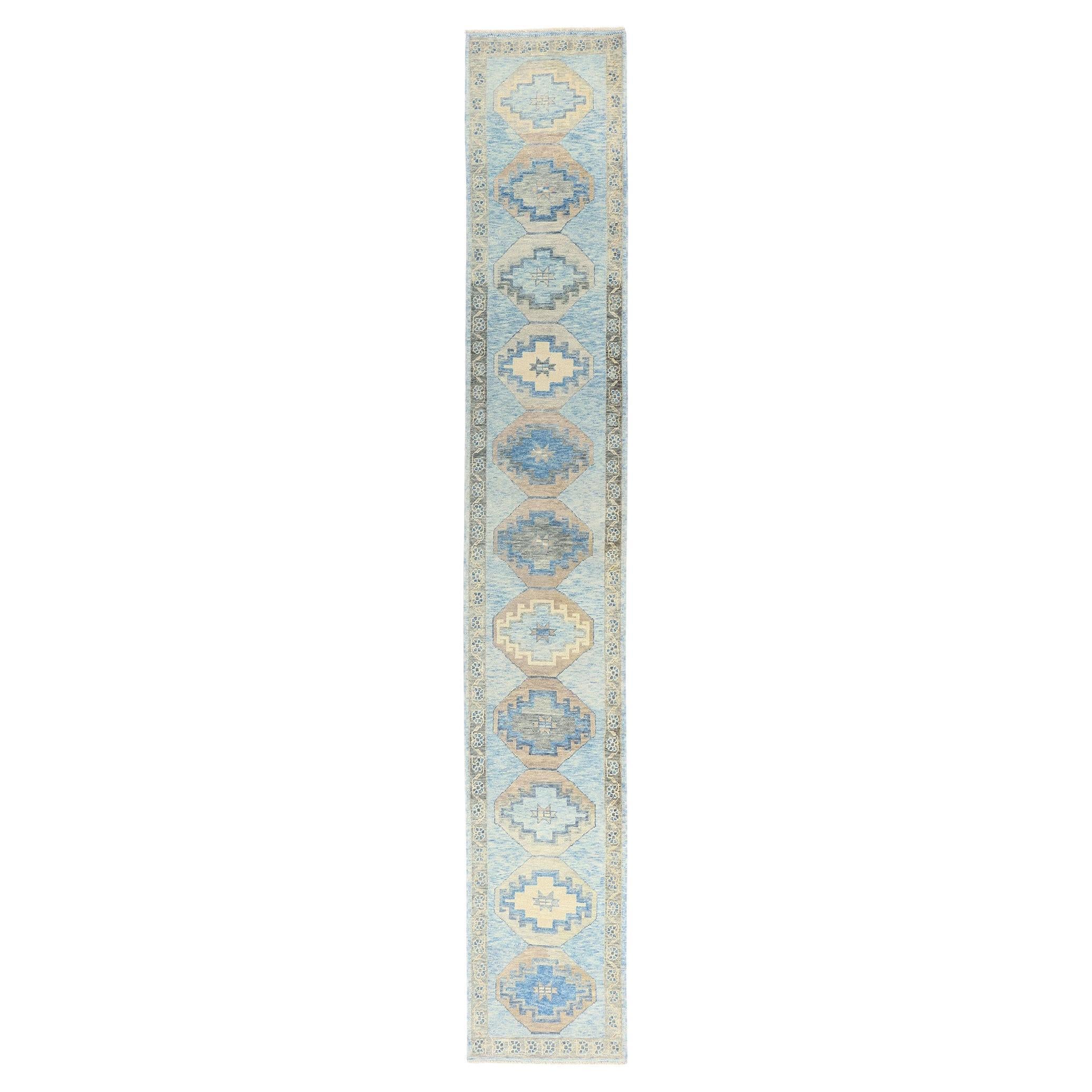 New Modern Turkish Oushak Carpet with Transitional Style