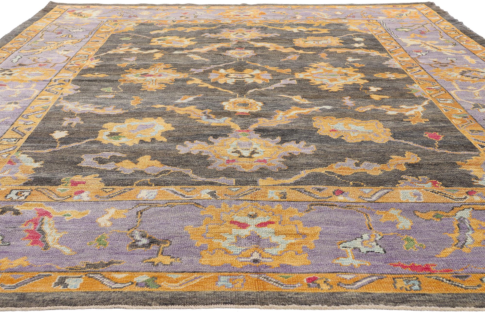 Zeitgenössischer moderner türkischer Oushak-Teppich, Amethyst und Onyx im Zustand „Neu“ im Angebot in Dallas, TX