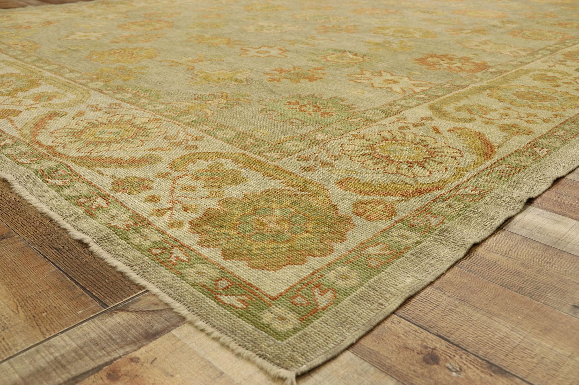 New Contemporary Turkish Oushak Rug with Modern Arts & Crafts Style  For Sale 2