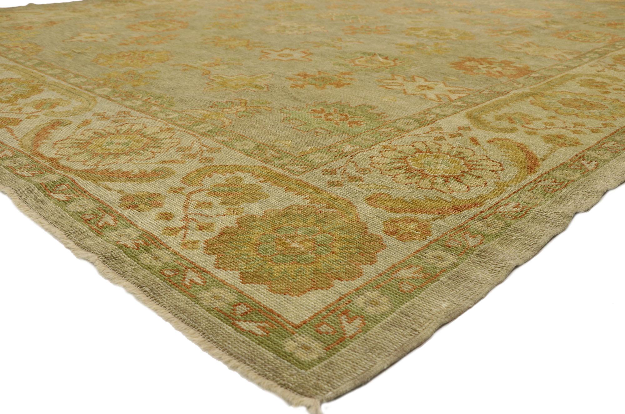 Hand-Knotted New Contemporary Turkish Oushak Rug with Modern Arts & Crafts Style  For Sale