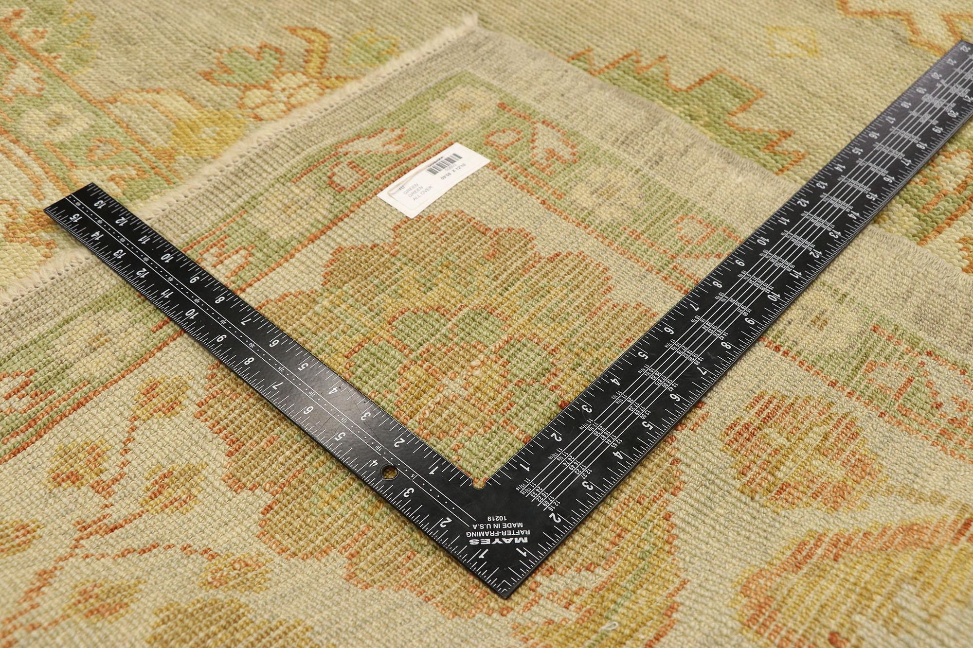 New Contemporary Turkish Oushak Rug with Modern Arts & Crafts Style  For Sale 1