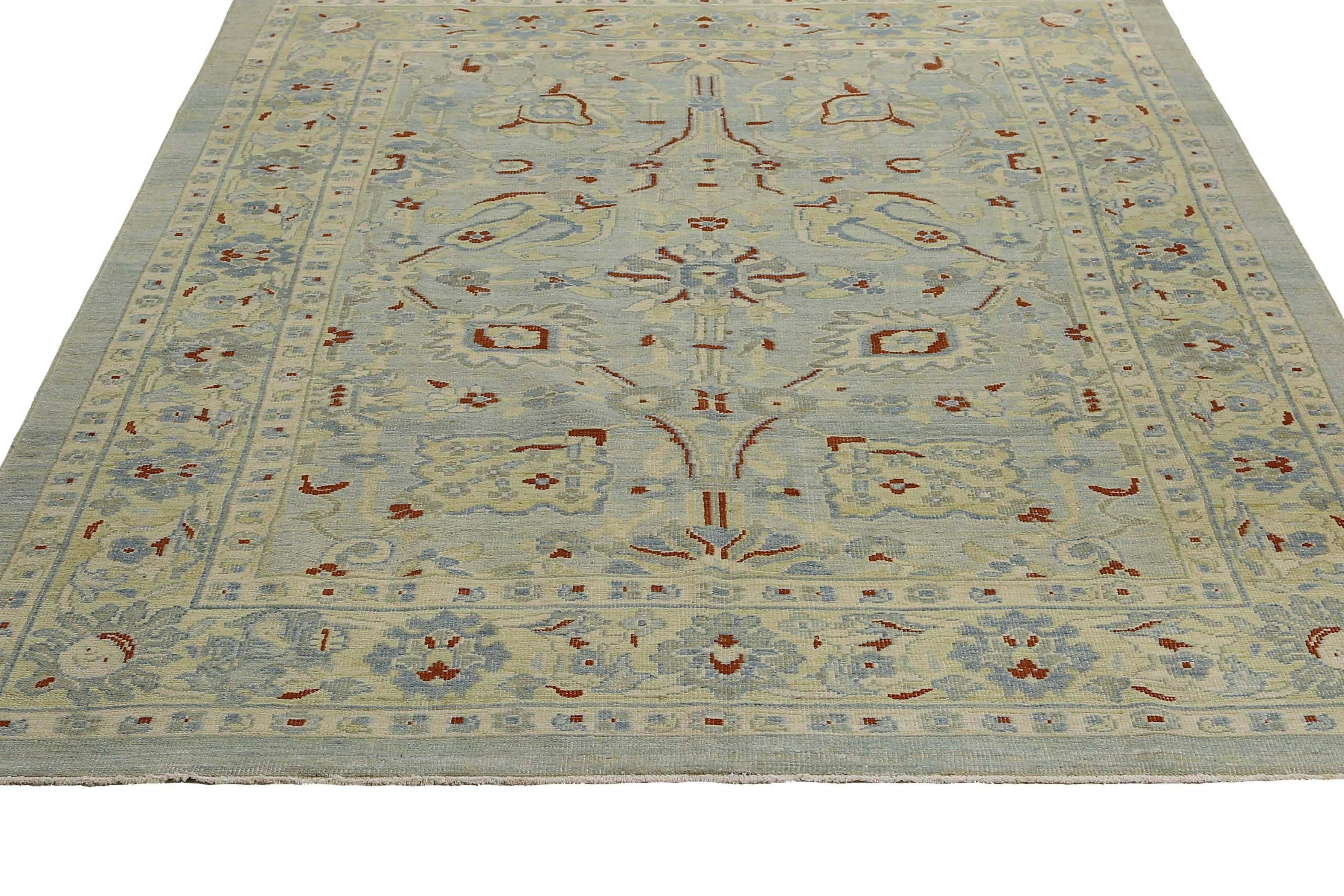 New Modern Turkish Sultanabad Rug For Sale 4