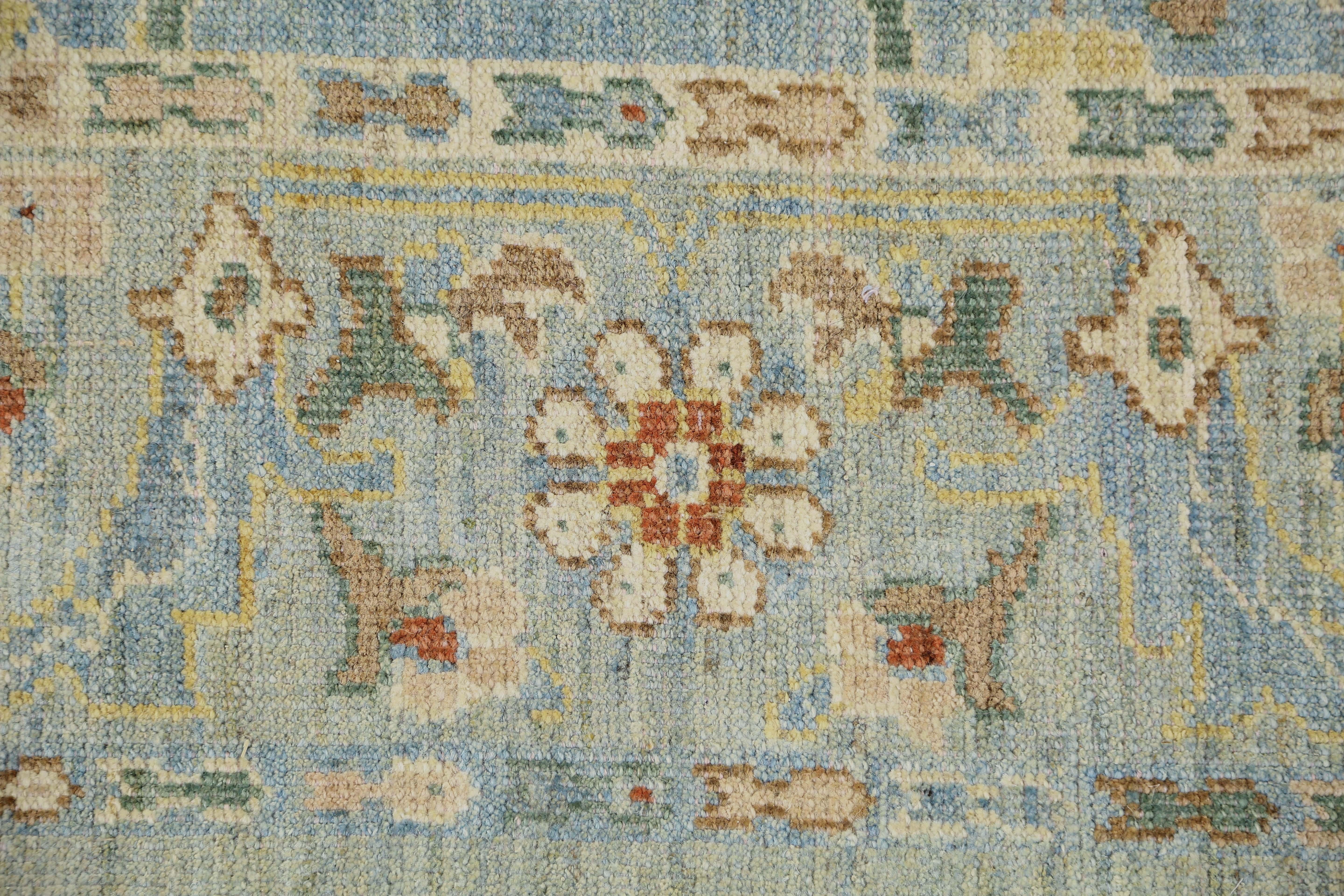 Afghanistan Sultanabad-Teppiche Circa 1990 - Wollblaues Design - 95572 (Stammeskunst) im Angebot