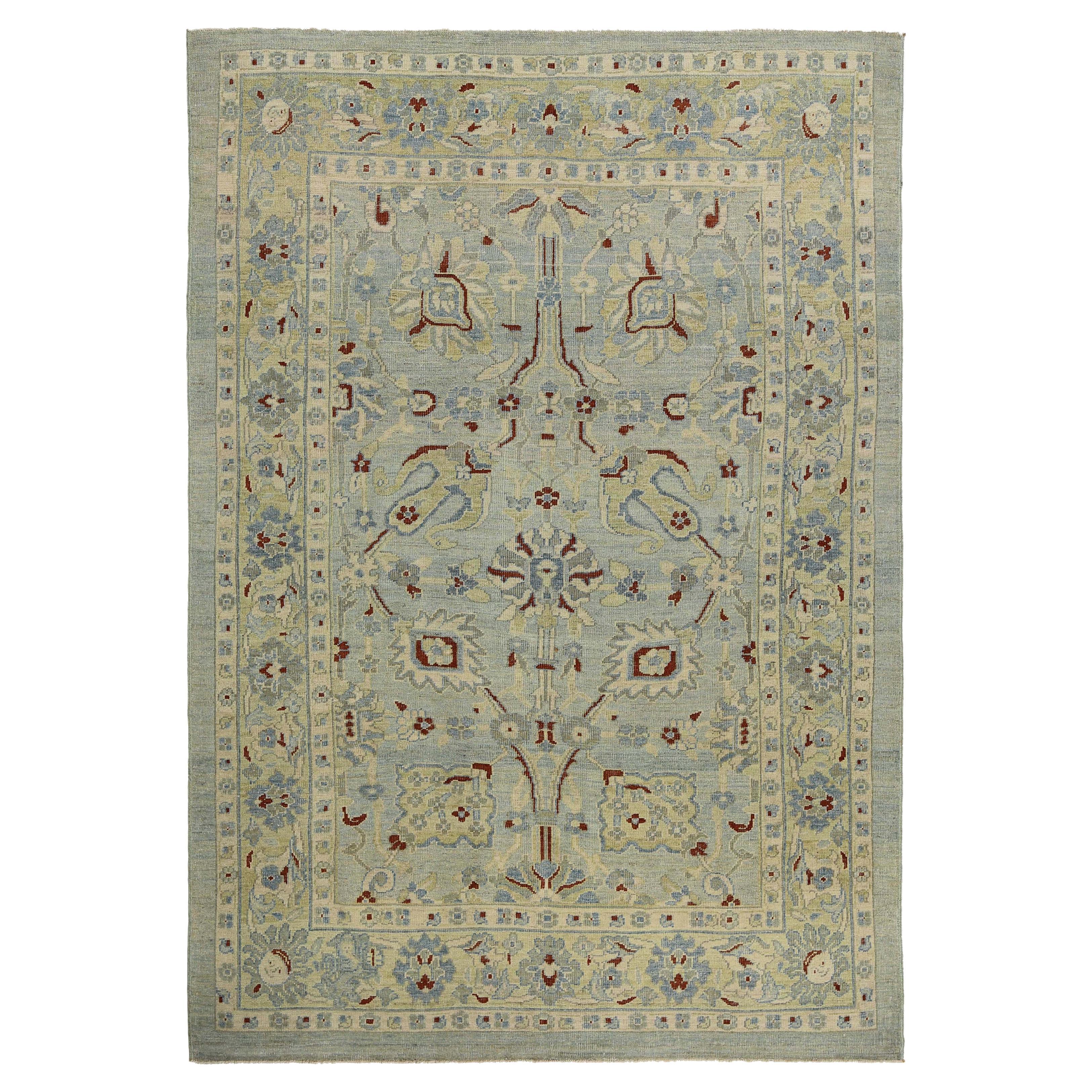 New Modern Turkish Sultanabad Rug For Sale