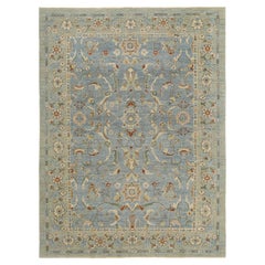 Afghanistan Sultanabad Area Rugs Circa 1990 - Wool Blue Design - 95572