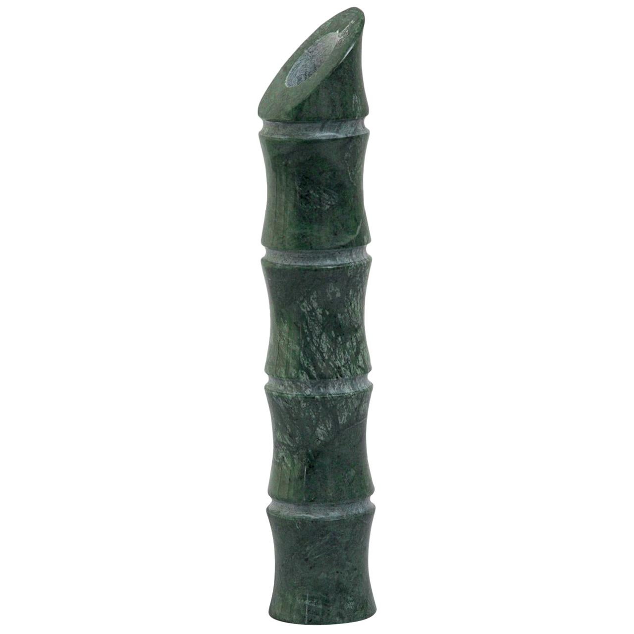 New modern Vase in Green Guatemala Marble creator Michele Chiossi Stock in vendita