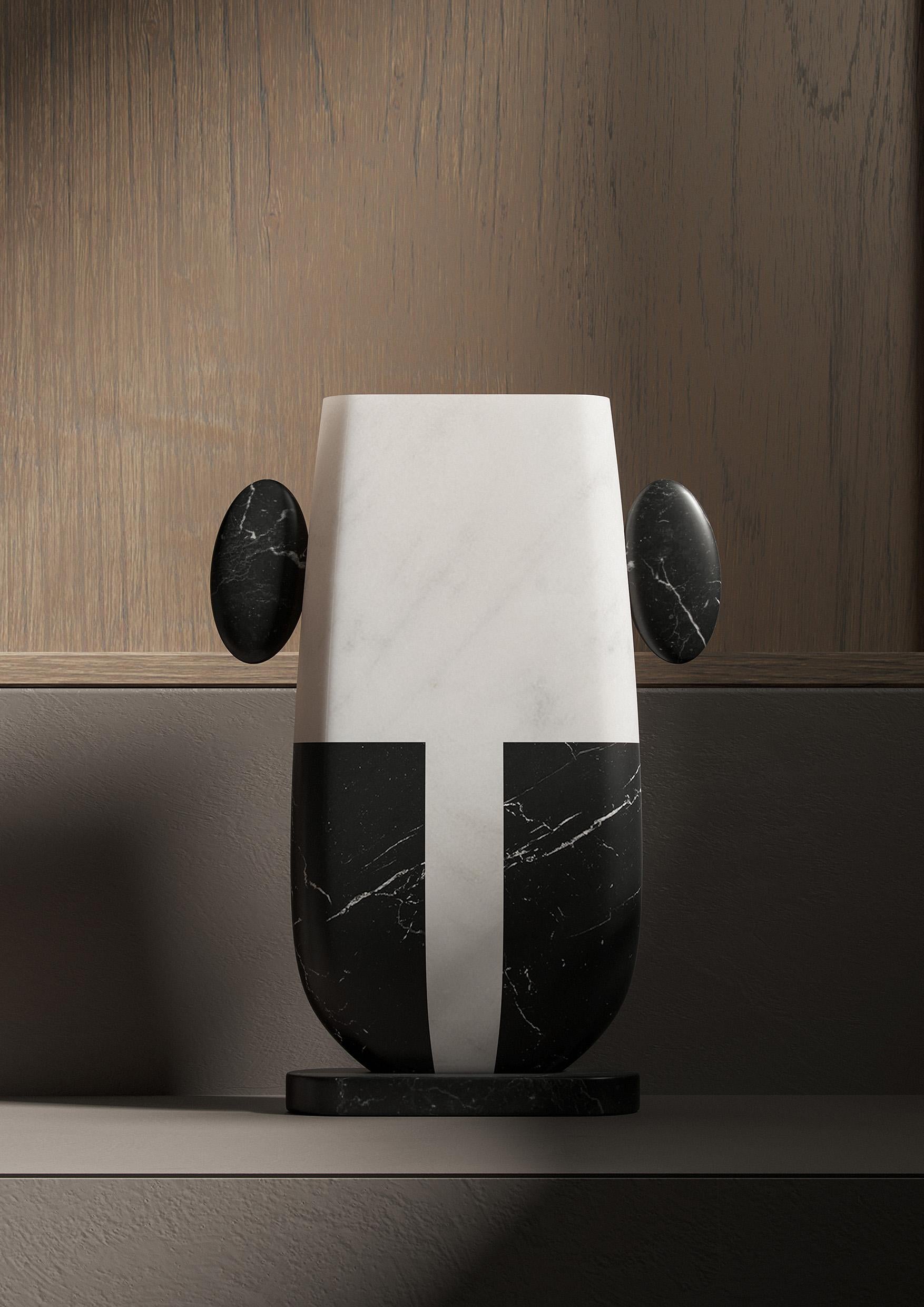 Italiano Nuovo vaso moderno in marmo, creatore Matteo Cibic in vendita