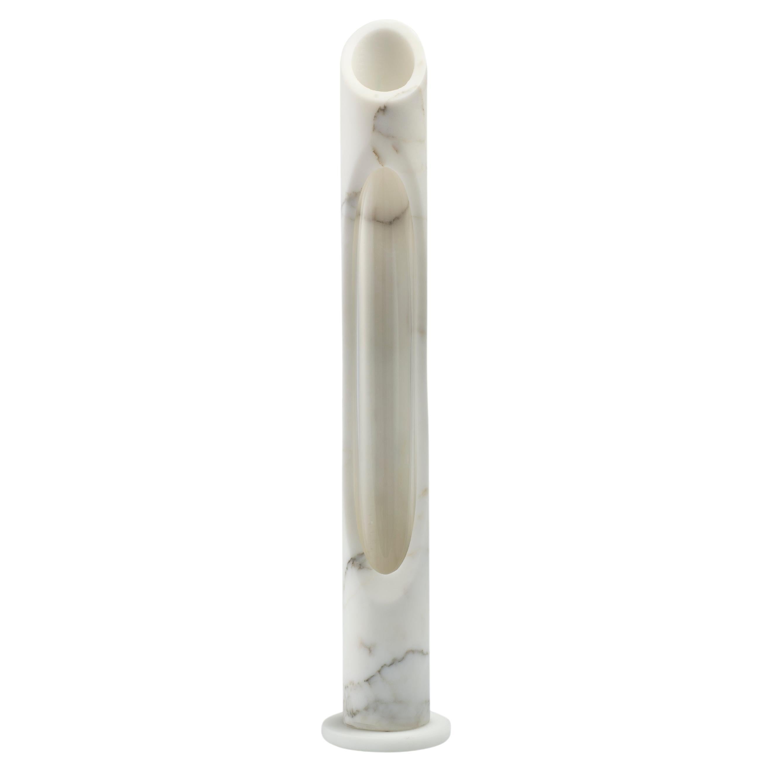 New Modern Vase in White Arabescato marble, Designed by Jacopo Simonetti For Sale