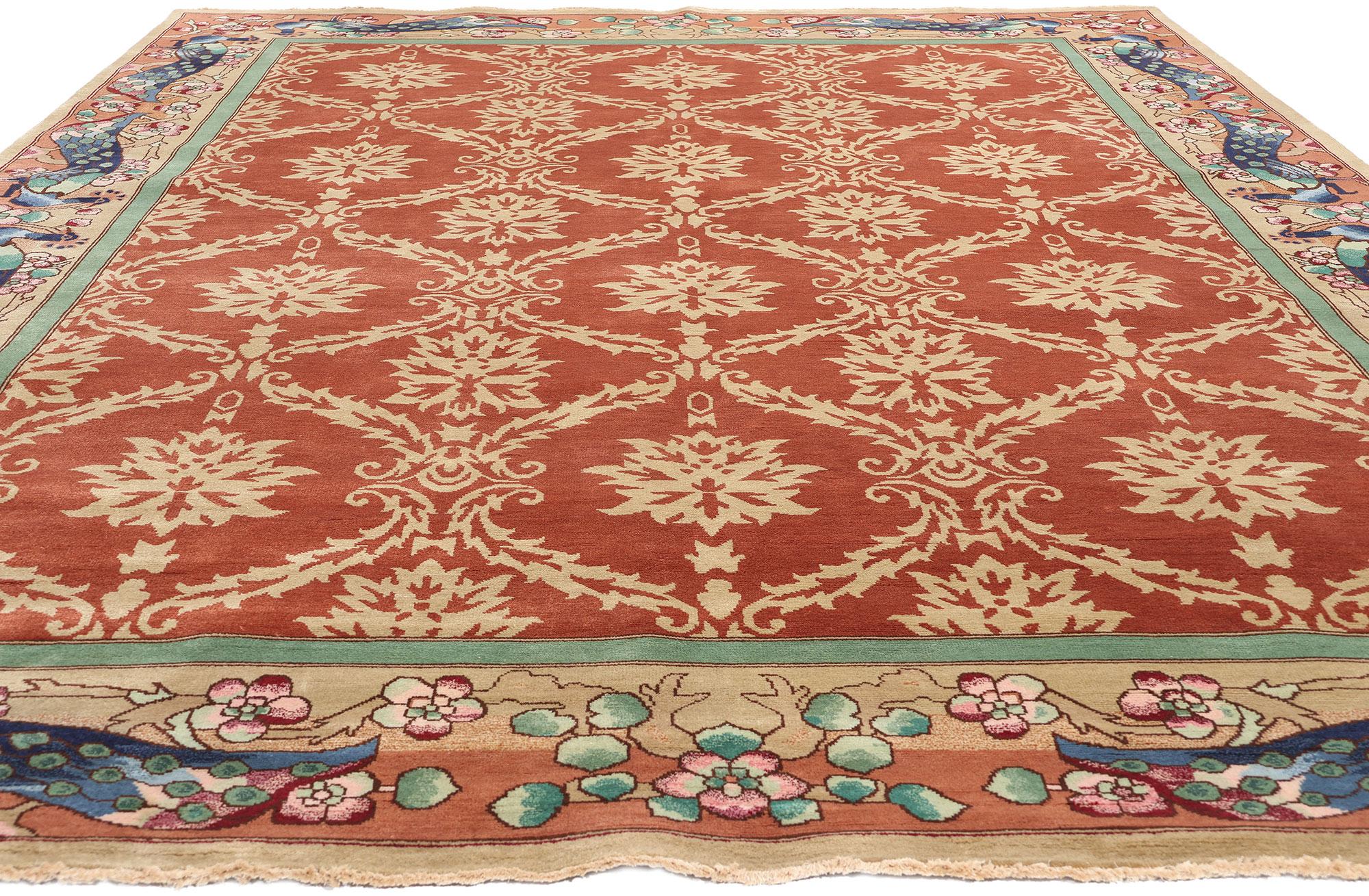 Moderno Tappeto moderno William Morris in stile Art Deco cinese &New in vendita
