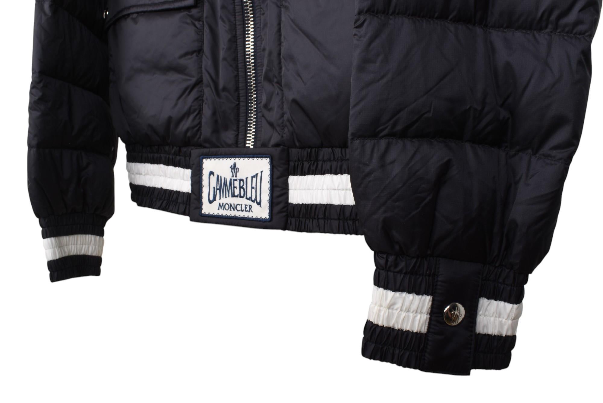 Neu Moncler Gamme Bleu Männer Jacke Gänsedaunen Bomber, Größe 2/M, S1471 (Schwarz) im Angebot