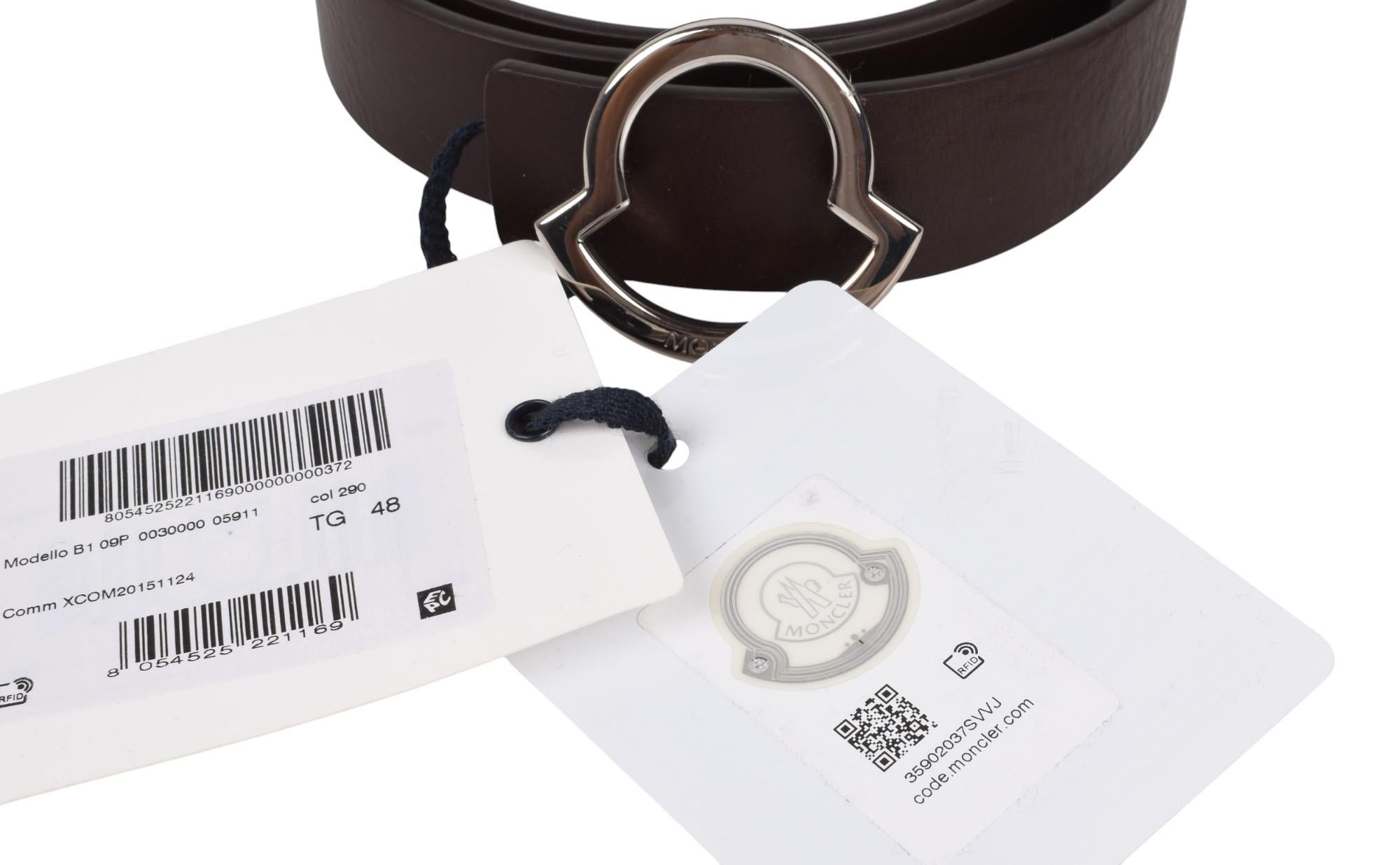 Grigio New Moncler Cintura in Pelle Taglia 48-M-L in vendita