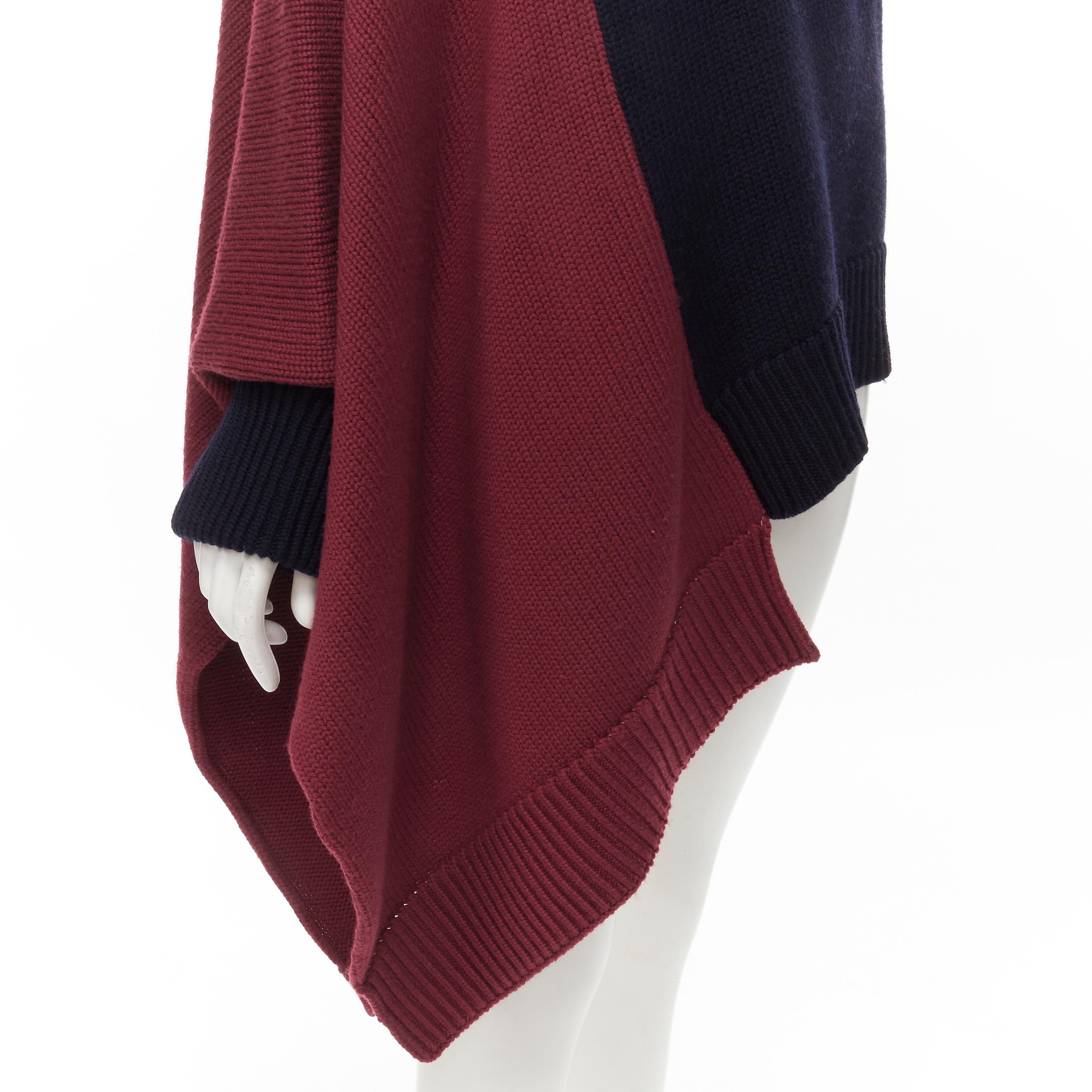 new MONSE 100% extra fine merino wool navy burgundy bias sweater cape pocho XS
Brand: Monse
Material: Merino Wool
Color: Navy
Pattern: Solid
Extra Detail: Rolled turtleneck. Deconstructed asymmetric draped sweater.
Made in: United