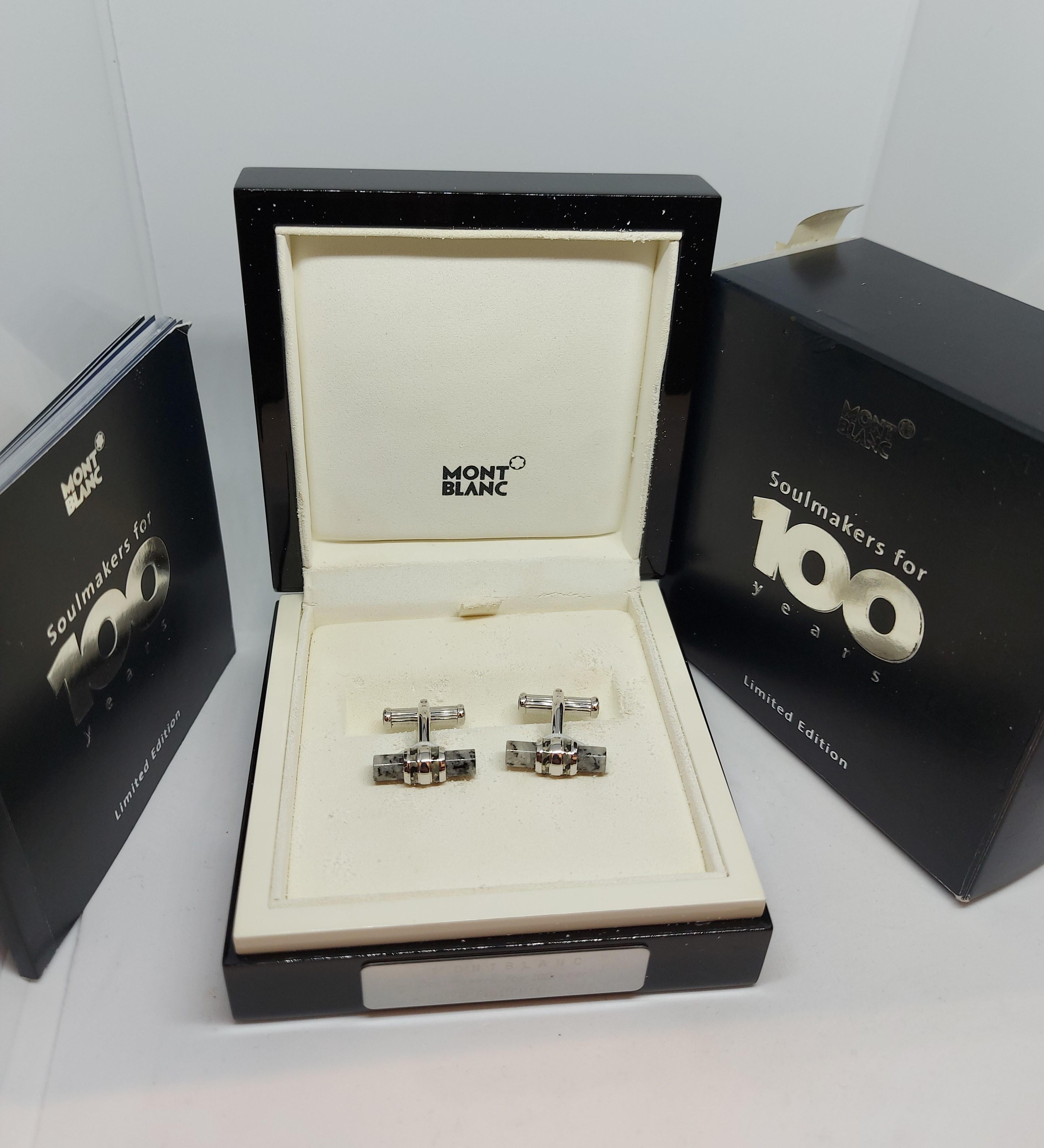 Montblanc Soulmaker Limited Edition 925 Sterling Silver, Granite Cufflinks 4