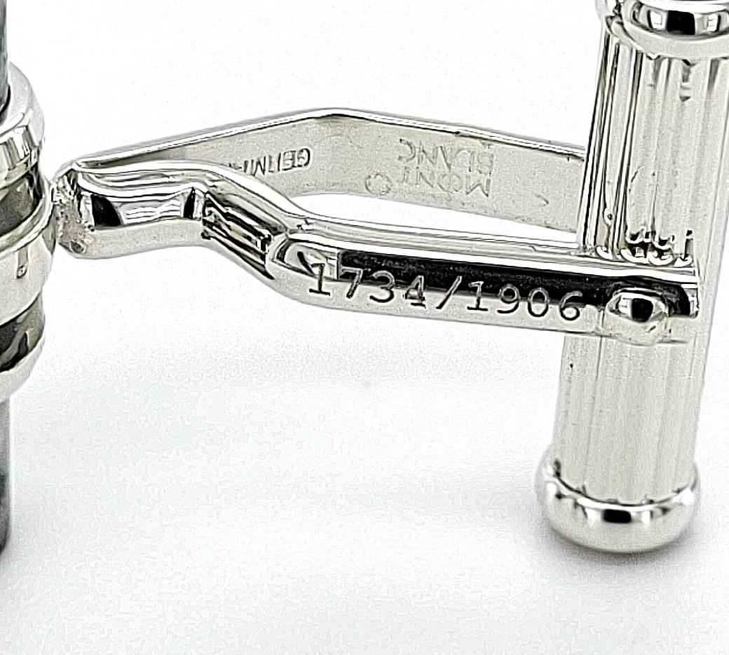 Montblanc Soulmaker Limited Edition 925 Sterling Silver, Granite Cufflinks In New Condition In Antwerp, BE