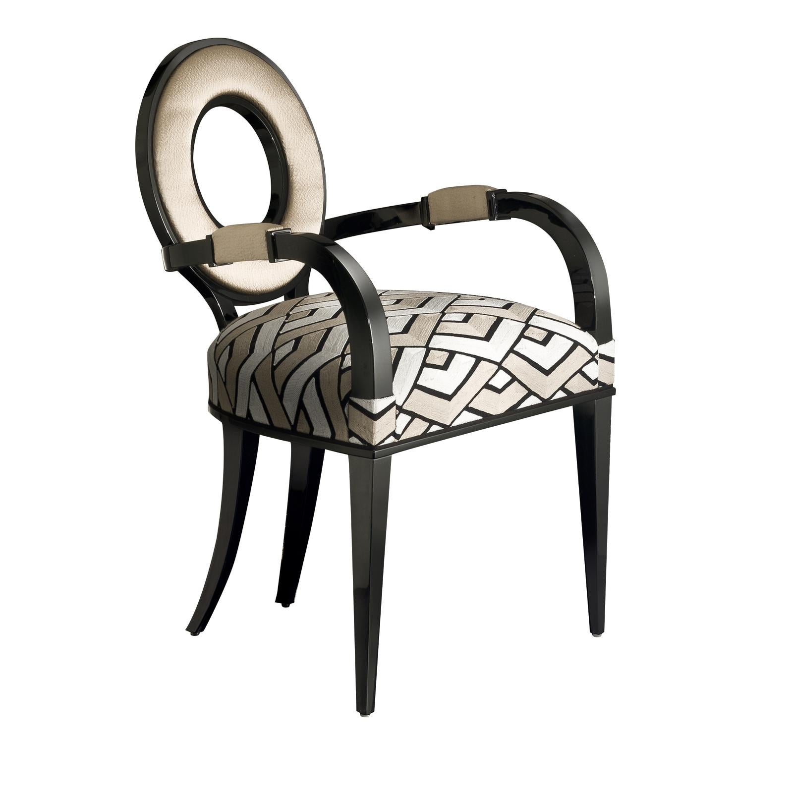 Italian New Moon Black Chair For Sale