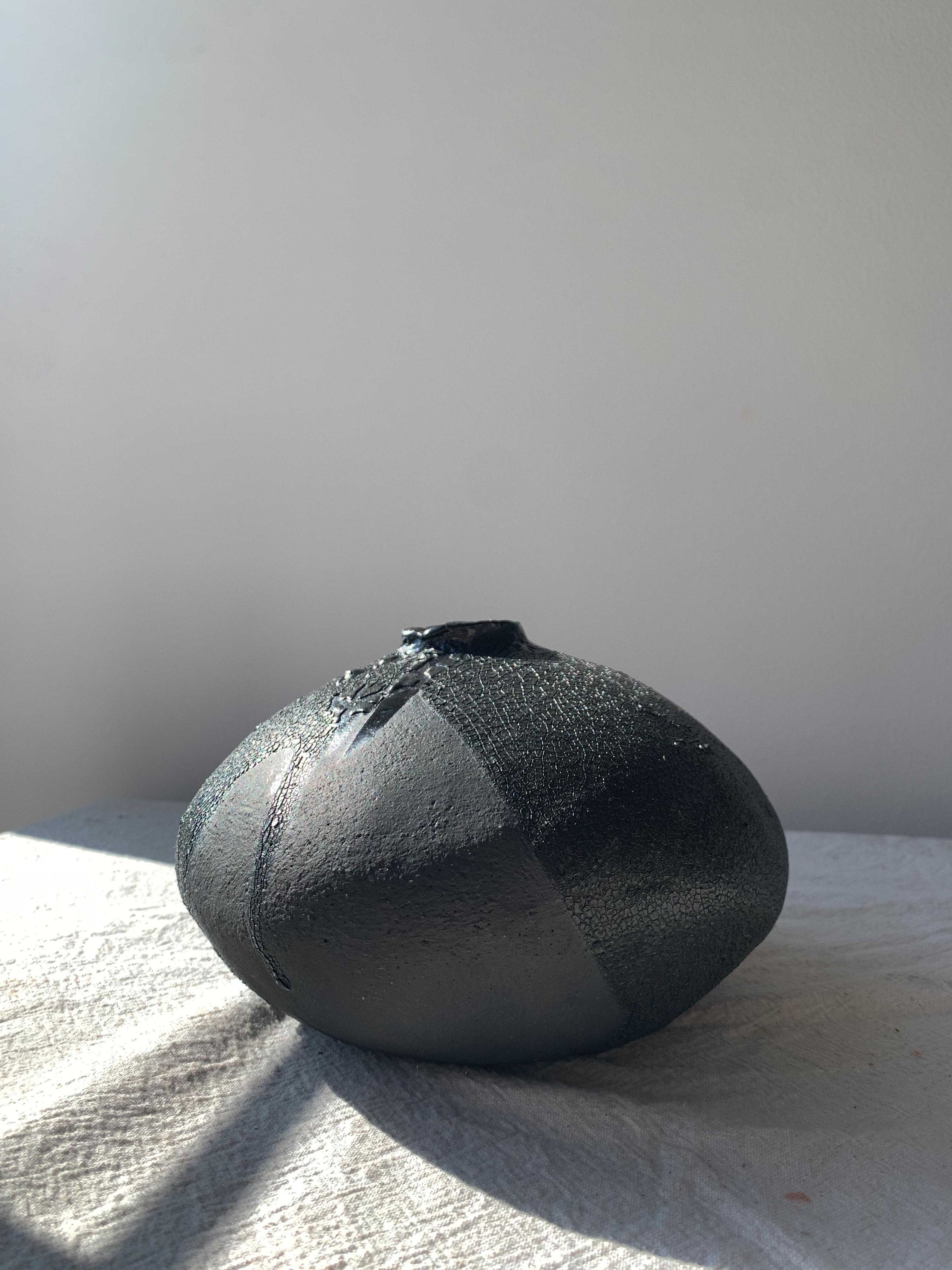 Organic Modern New Moon Ceramic Vase by MONDAYS For Sale