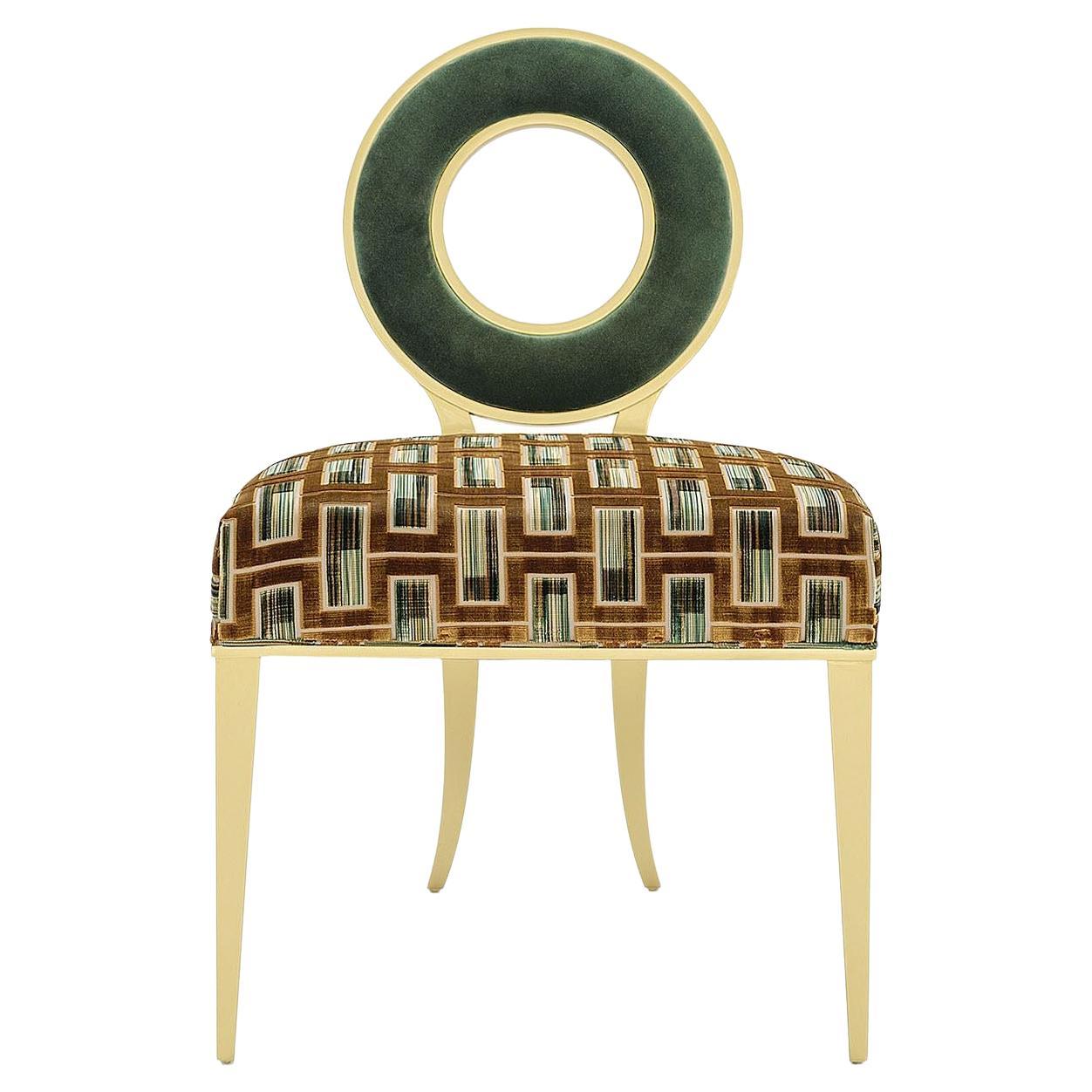 New Moon Golden & Green Chair For Sale