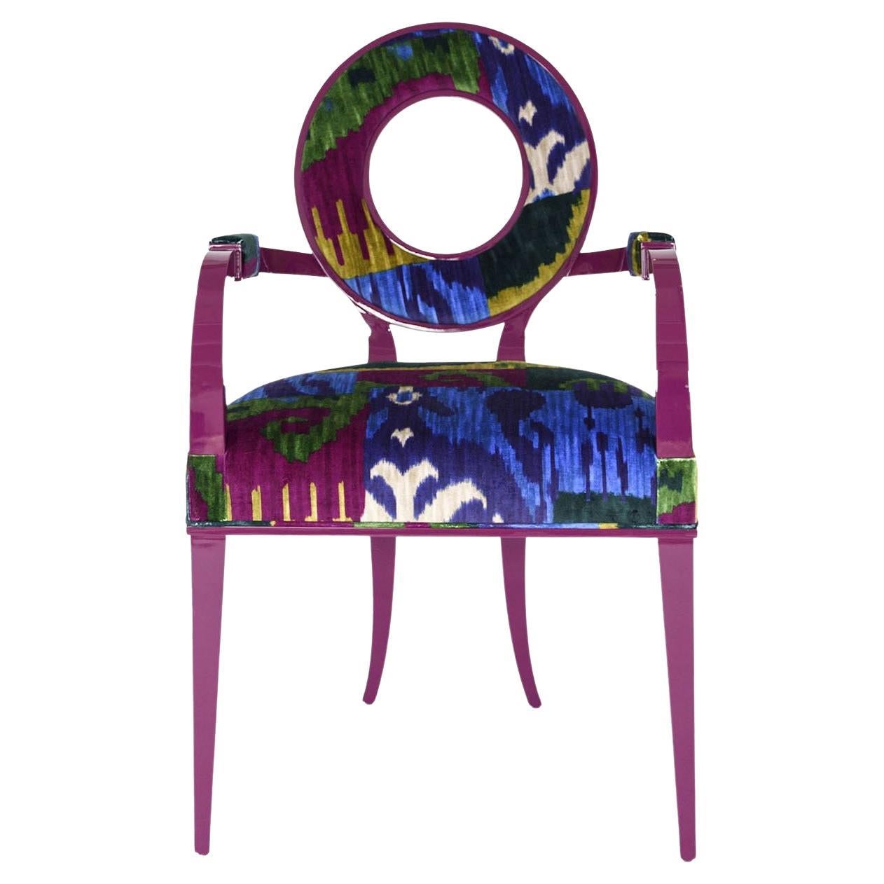 New Moon Magenta Chair with Armrests For Sale