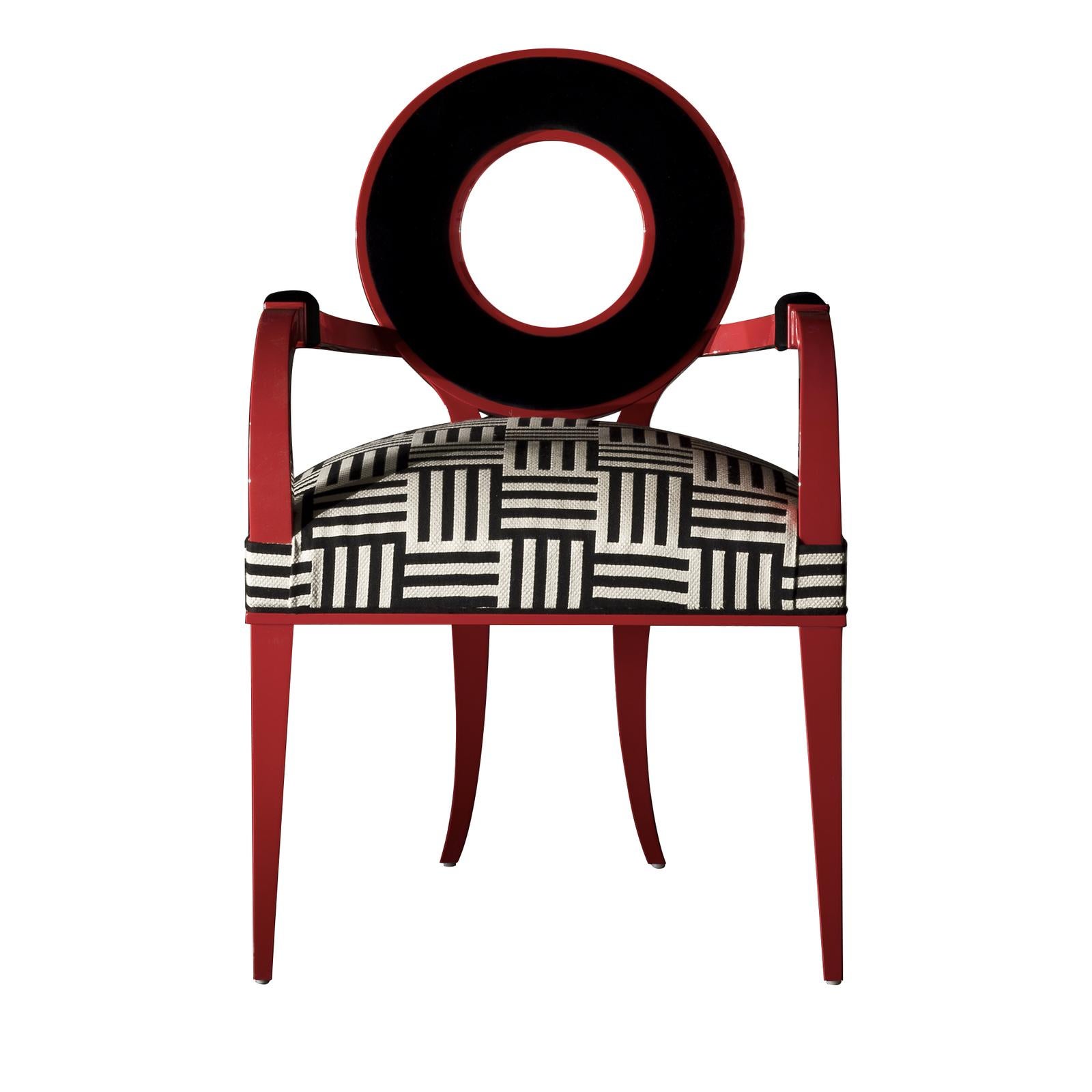 Italian New Moon Red Chair For Sale