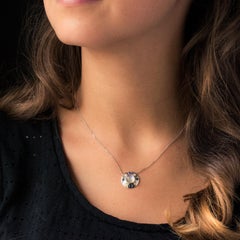 Moonstone Sapphires Diamonds 18 Karat White Gold Necklace