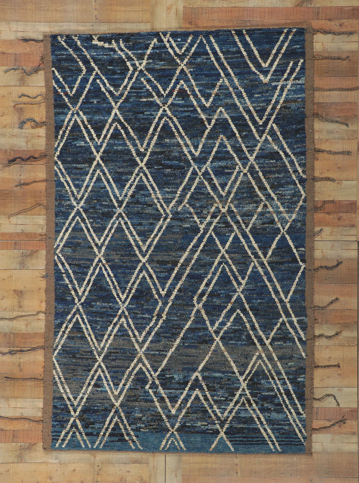 Modern Moroccan Area Rug, Contemporary Elegance Meets Tribal Allure For Sale 5