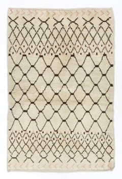 Moroccan Beni Ourain Hand Knotted Tulu Rug, 100% Wool, Custom Options Available