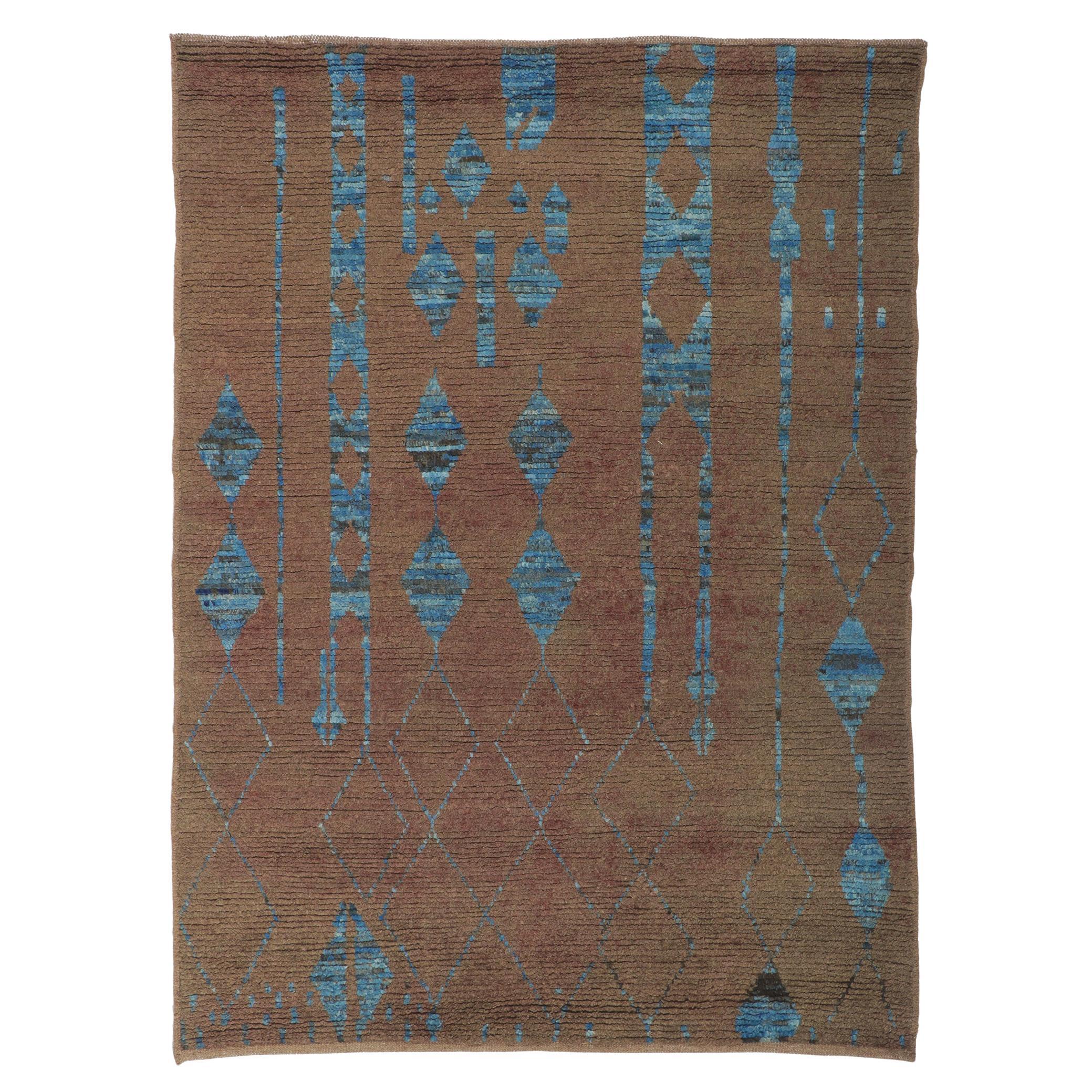 New Moroccan Rug with Modern Nomadic Charm For Sale