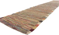 Short Pile Moroccan Runner, Tribal Enchantment Meets Midcentury Modern Style