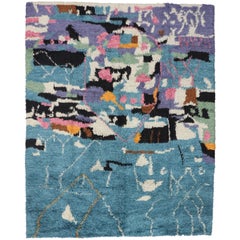 New Contemporary Moroccan Rug with Postmodern Memphis and Bauhaus Cubism Style