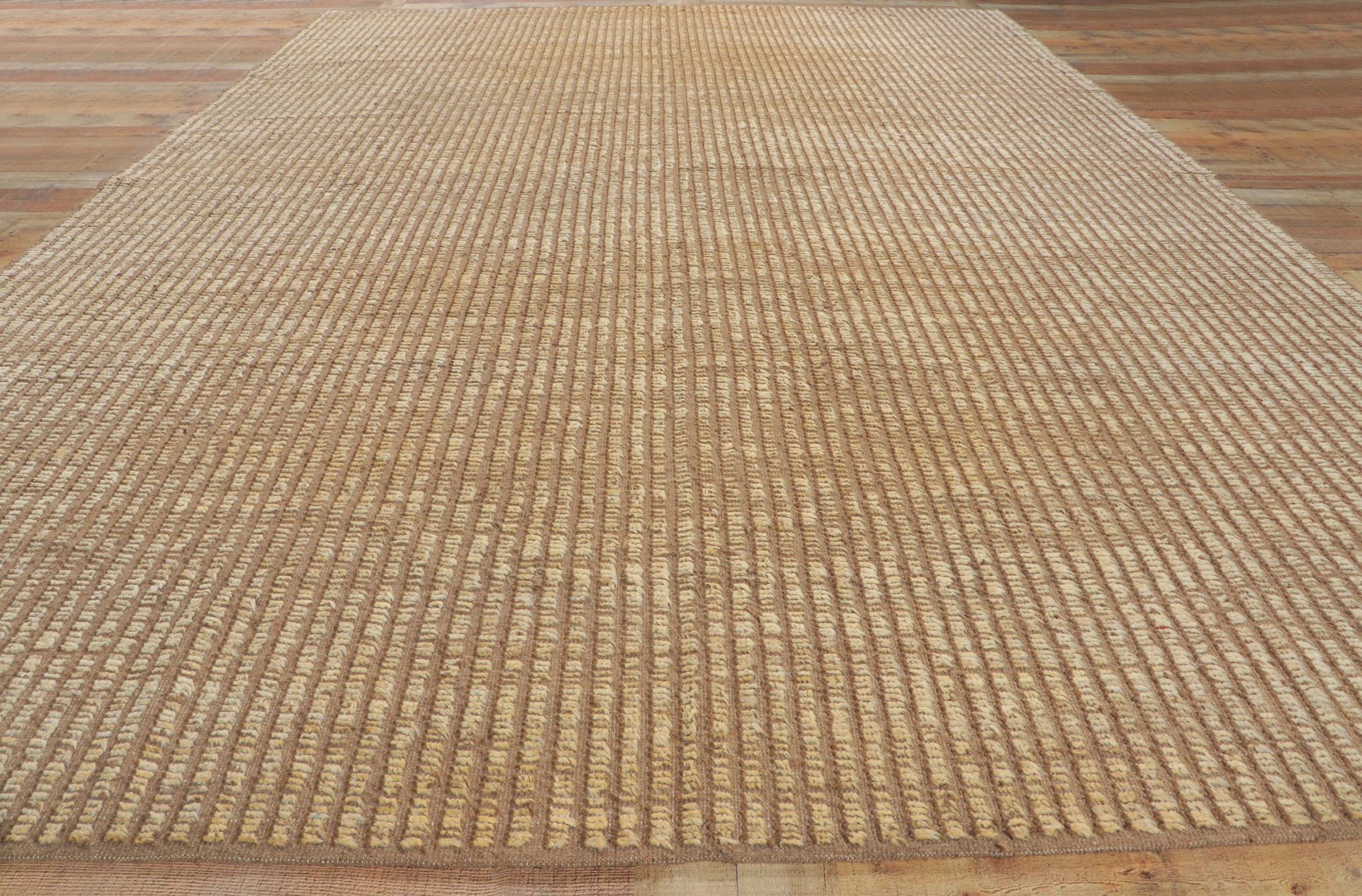 Gran alfombra marroquí neutra de pelo corto, lo orgánico moderno se une a lo sutil Shibui Lana en venta